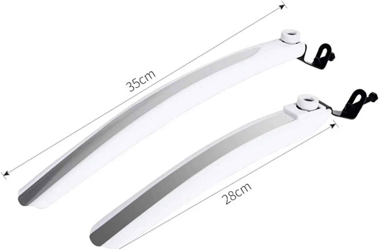 گلگیر دوچرخه کوهستان جلو و عقب، محافظ گل و لای برای قطعات دوچرخه 700C، نوار بازتابنده دوچرخه، گلگیر دوچرخه (سفید)