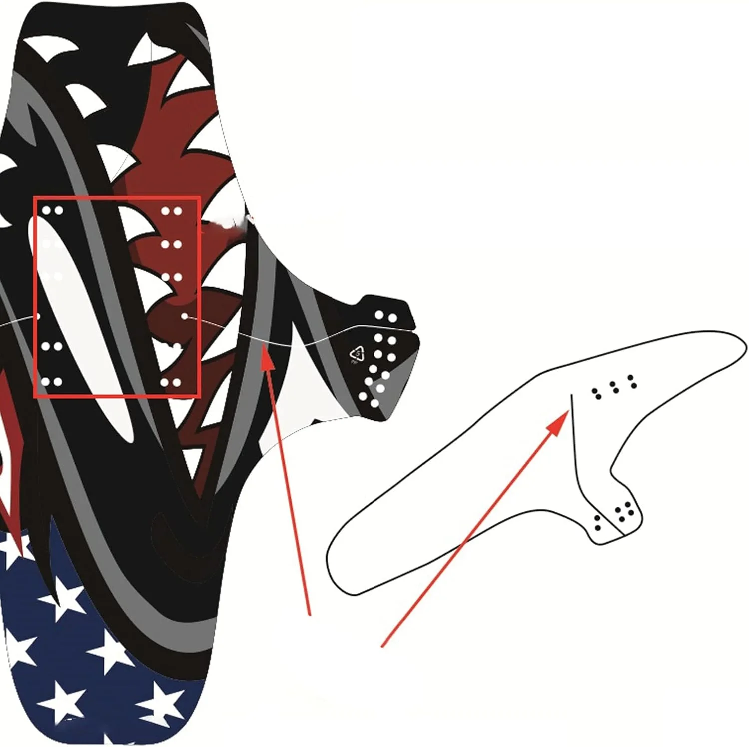 گلگیر دوچرخه تاشو قابل تنظیم، محافظ گل و لای عقب دوچرخه سواری برای دوچرخه کوهستانی و جاده ای (Hortel)