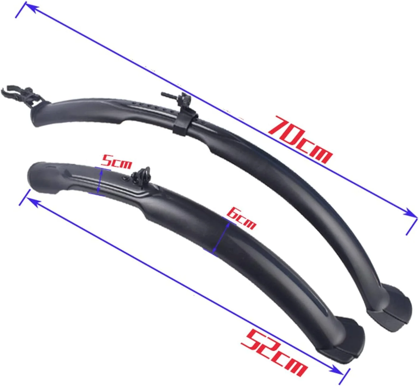 گلگیر دوچرخه، گلگیر پلاستیکی جلو و عقب دوچرخه کوهستان، باله گلگیر دوچرخه، گلگیر جلوی دوچرخه