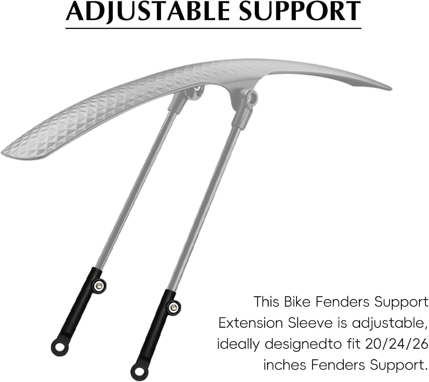 ۱۲ عدد نگهدارنده شاخک جلویی دوچرخه، آستین افزایش دهنده پشتیبانی گلگیر دوچرخه برای گلگیرهای ۲۰/۲۴/۲۶ اینچی، لوازم جانبی رک نصب برای دوچرخه های کوهستانی، دوچرخه های جاده ای، میله اتصال محافظ گل و لای