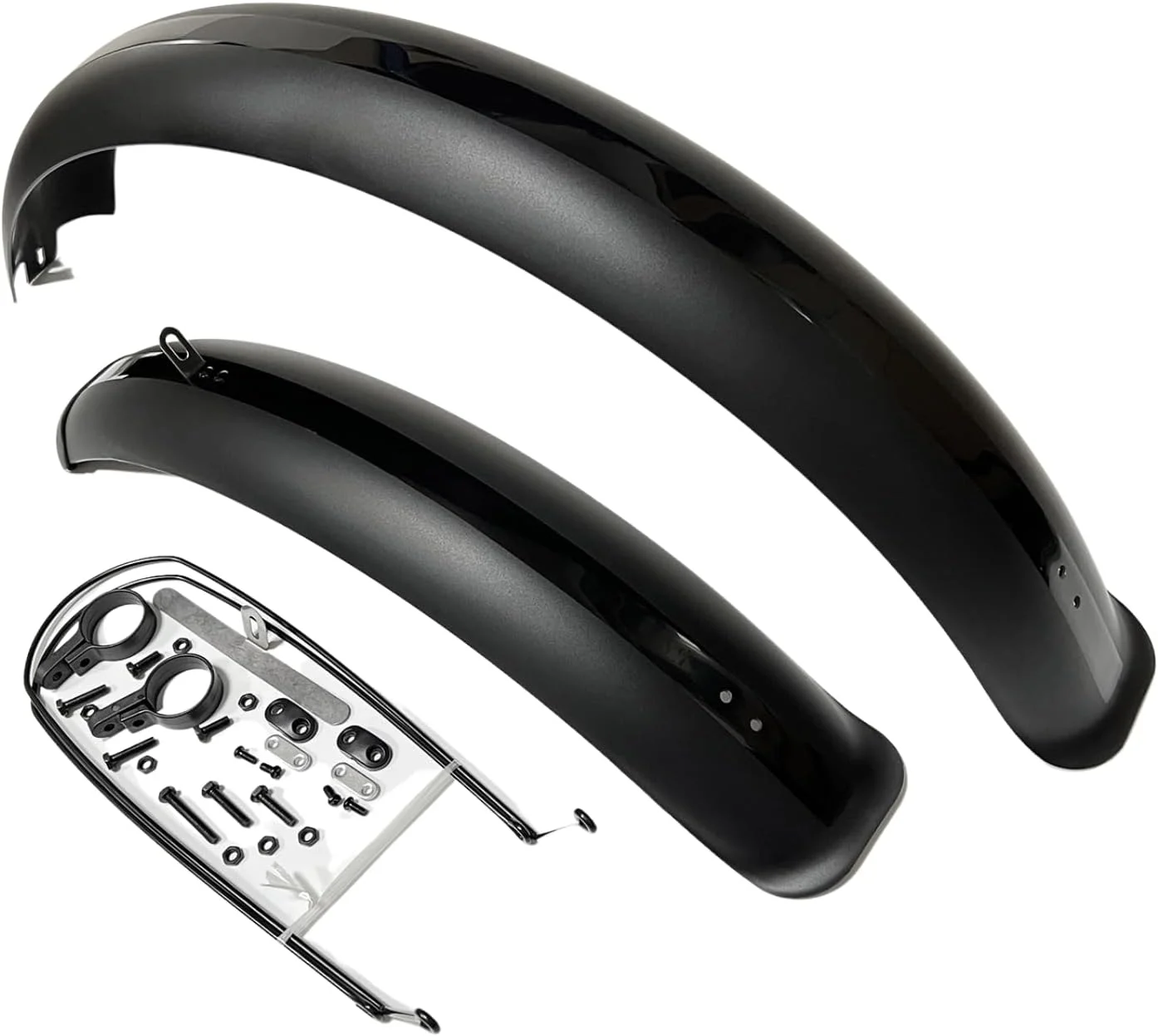 گلگیر دوچرخه چاق جلو و عقب، مجموعه گلگیر پوشش کامل برای دوچرخه برقی و دوچرخه کوهستان (مشکی، 16 اینچ)