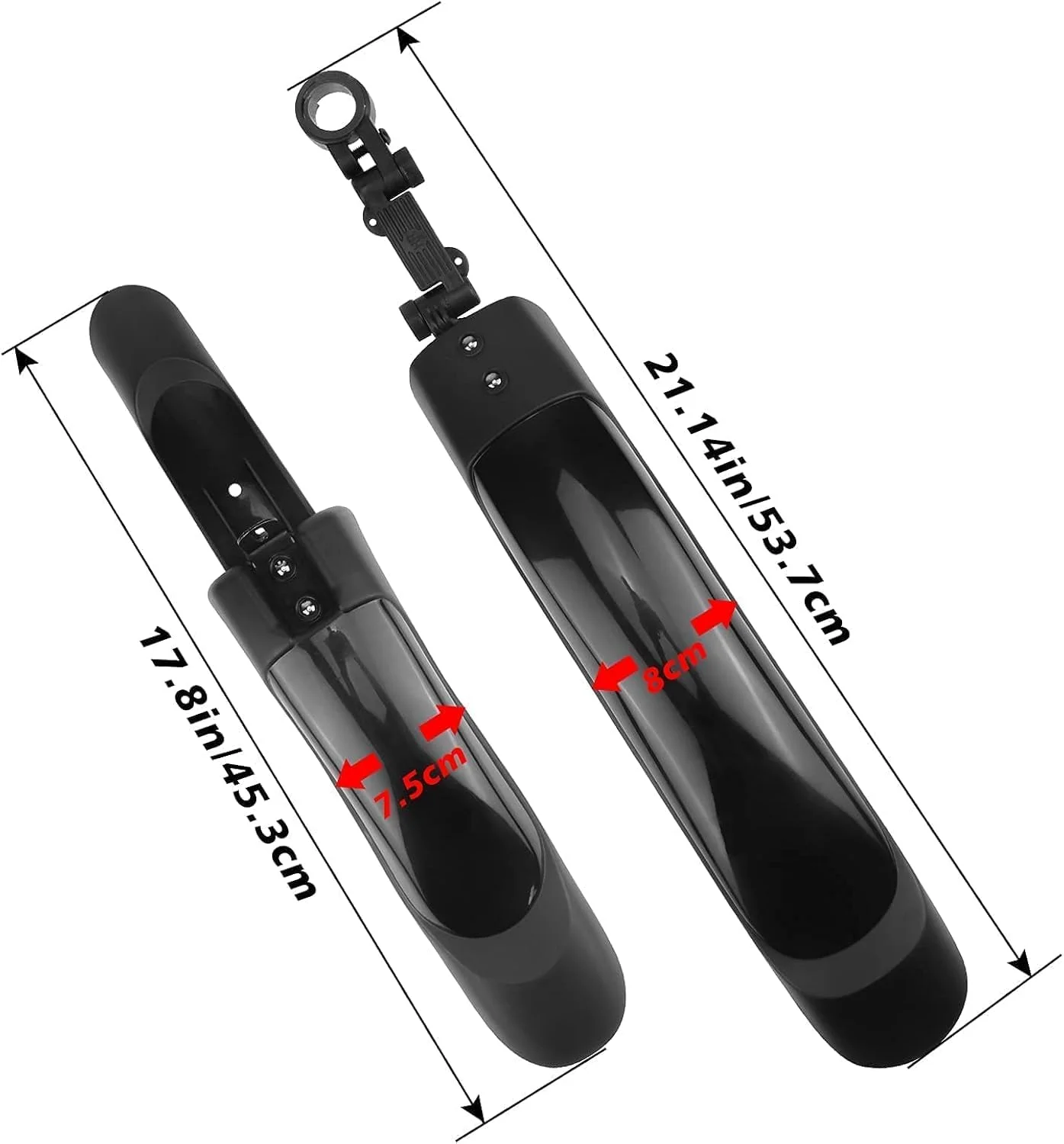 مجموعه گلگیر دوچرخه، گلگیر دوچرخه برای دوچرخه های 20/22/24/26 اینچی، مجموعه گلگیر جهانی با پوشش کامل ضخیم و پهن قابل تنظیم جلو و عقب دوچرخه کوهستان