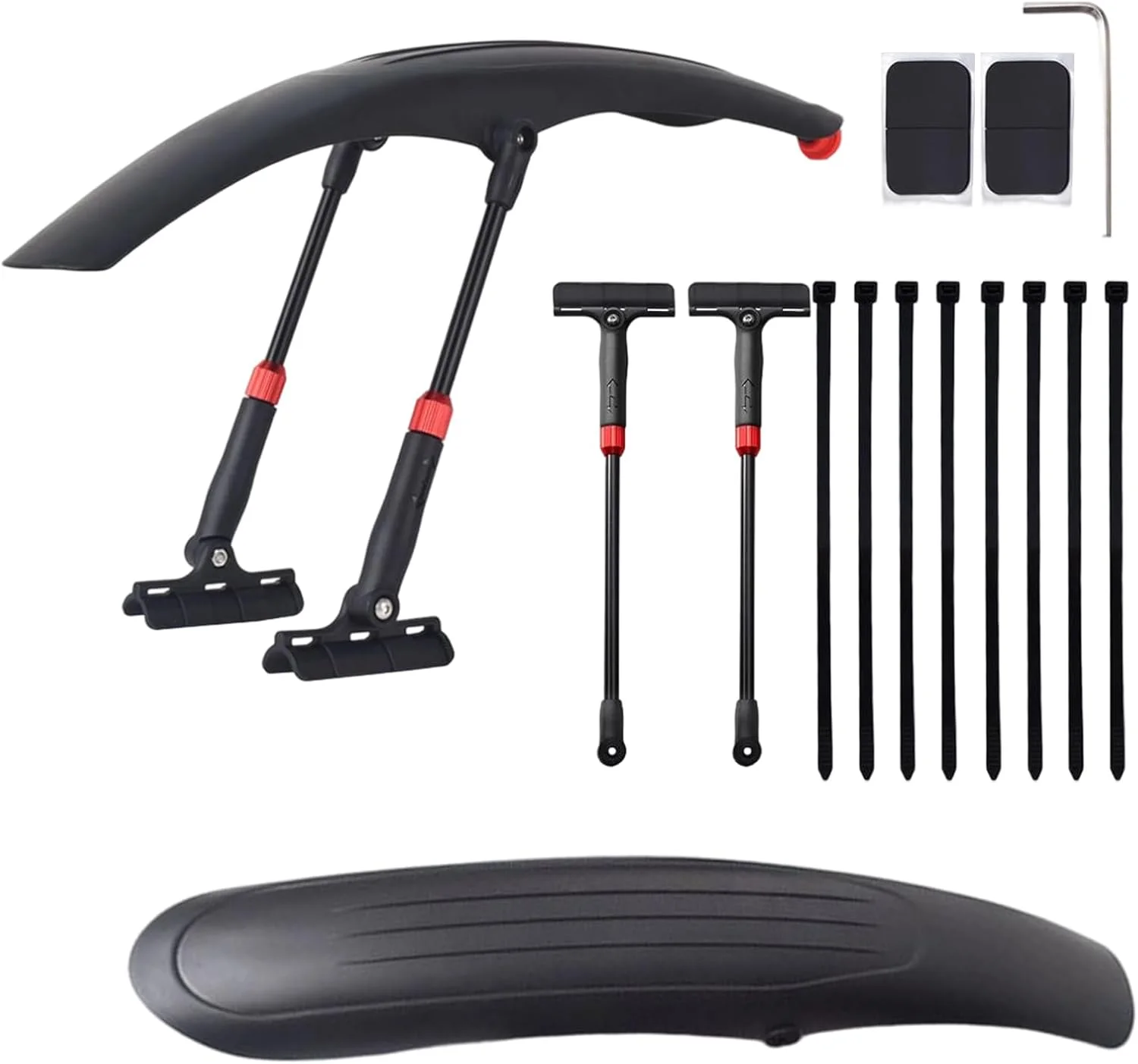 گلگیر دوچرخه کوهستان، لوازم جانبی ایمن با میله قابل تنظیم | کیت محافظ عقب دوچرخه - برای دوچرخه سواری در جاده های کوهستانی، رفت و آمد، دوچرخه سواری در فضای باز در روزهای بارانی و گل آلود