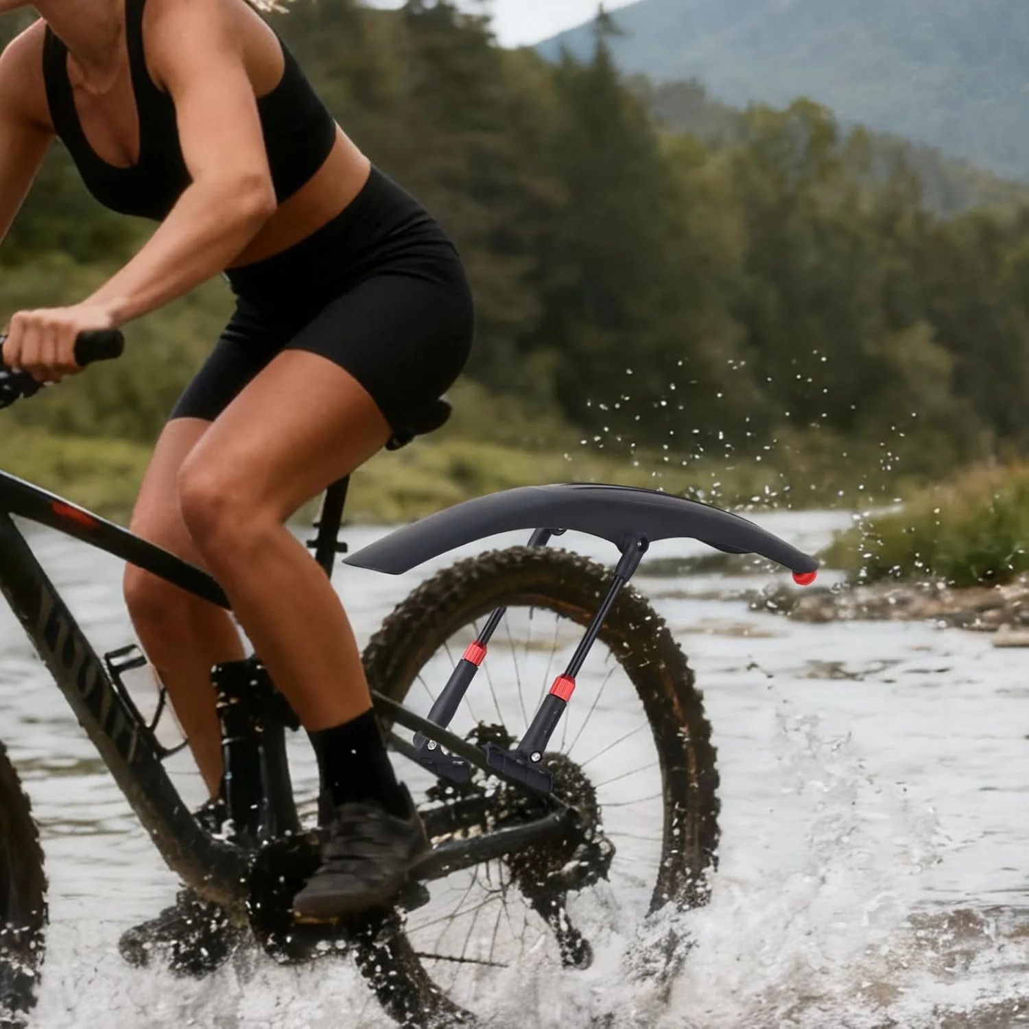 گلگیر دوچرخه | میله قابل تنظیم و لوازم جانبی ایمن، کیت گلگیر دوچرخه - برای دوچرخه سواری در کوهستان، جاده، رفت و آمد، مسیرهای خاکی، بارانی و گل آلود