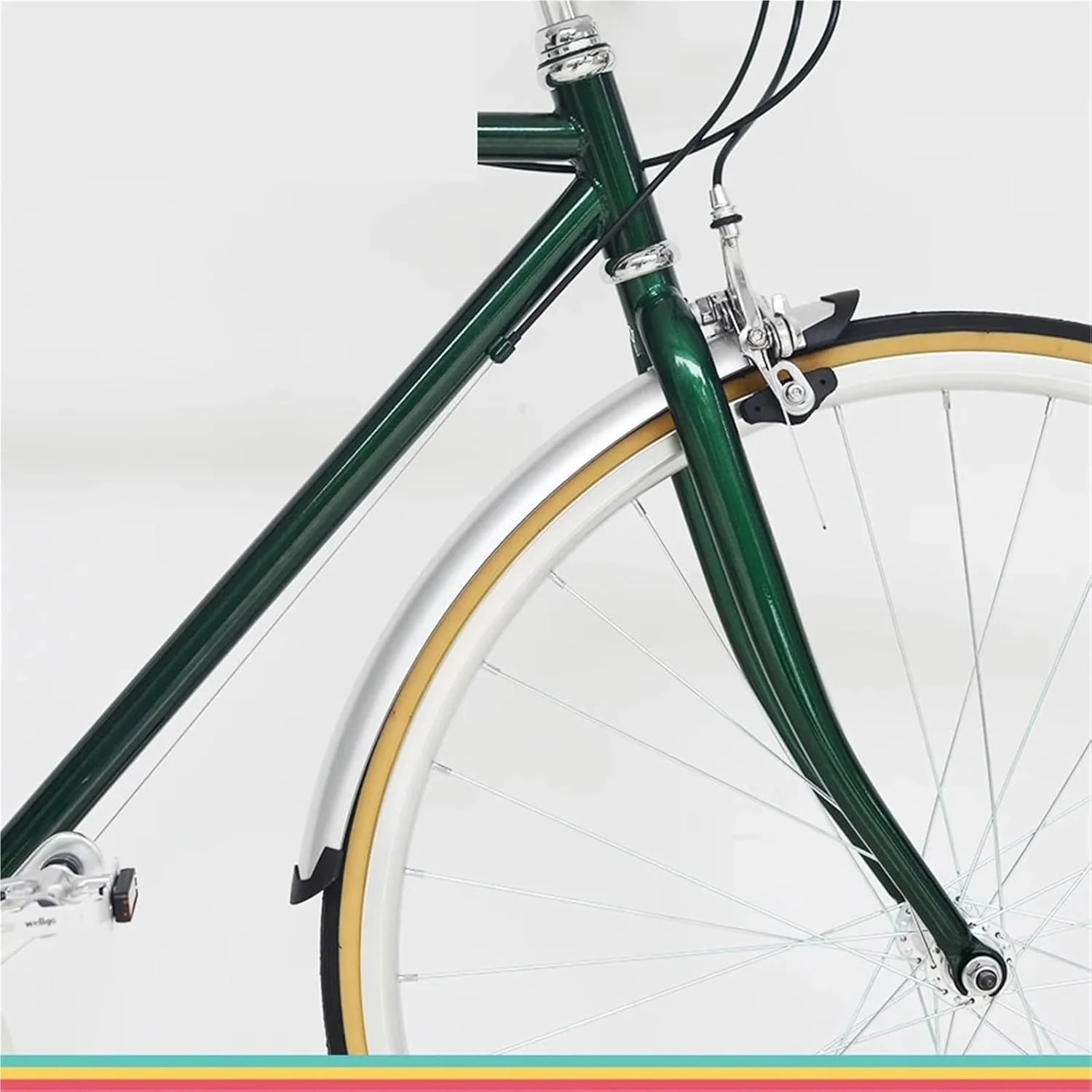 گلگیر دوچرخه 1 ست نقره ای جلو عقب، مناسب دوچرخه های کلاسیک 700C 23C 25C، محافظ گل و لای، قطعات گلگیر دوچرخه جاده