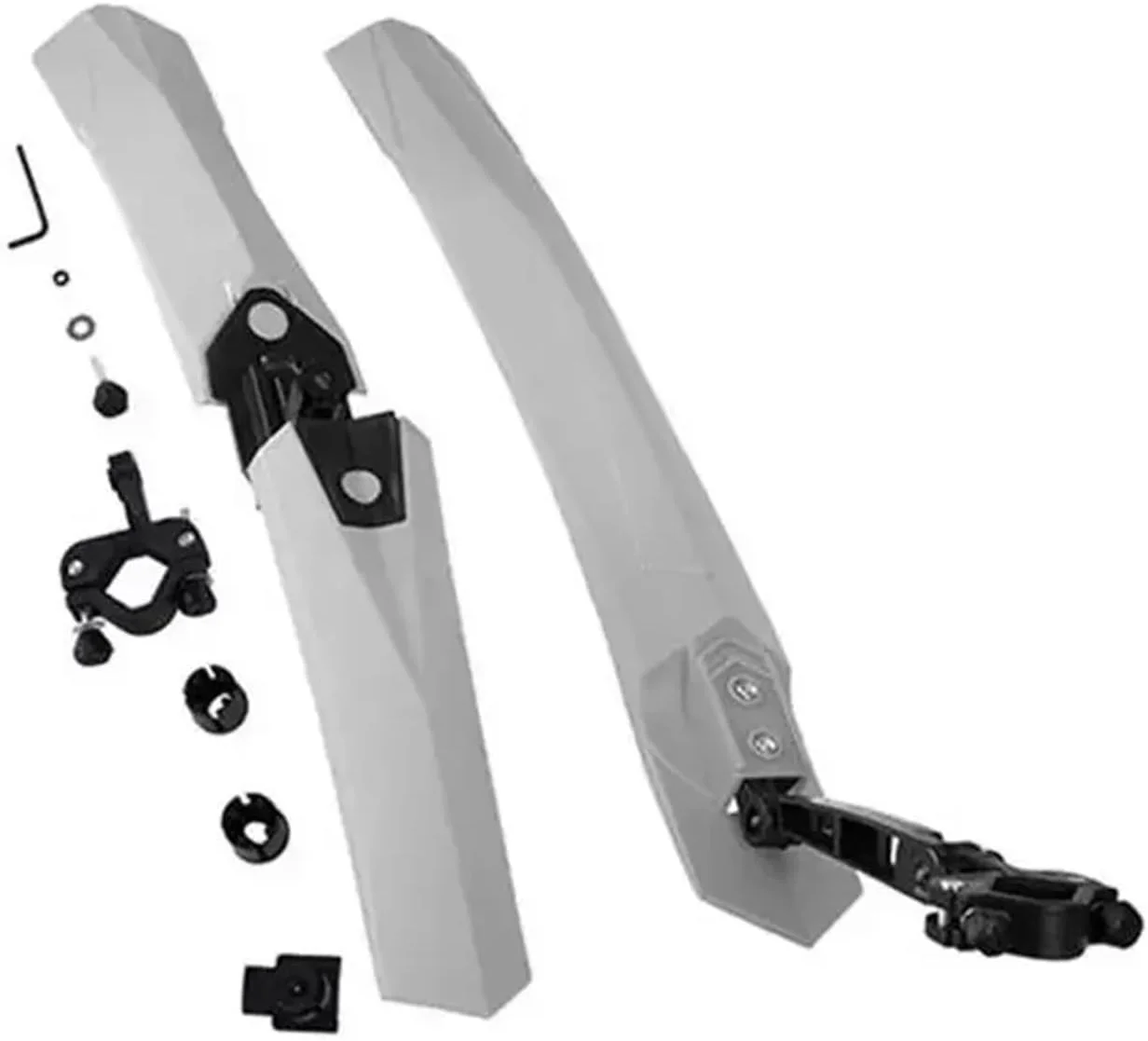 گلگیر دوچرخه کوهستان، گلگیر دوچرخه با قابلیت جداسازی سریع، 2 عدد گلگیر جلو و عقب، لوازم جانبی دوچرخه سواری جاده و شهری (خاکستری)