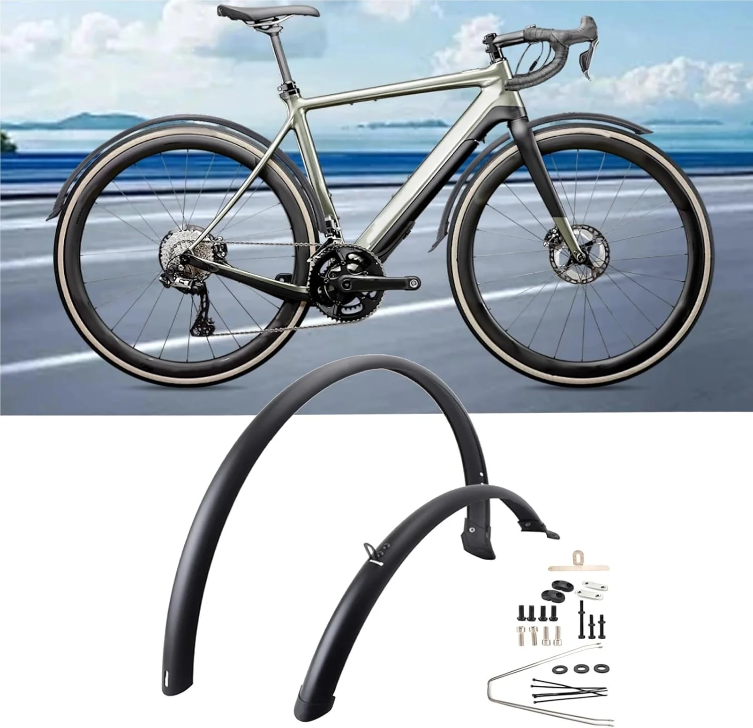 گلگیر دوچرخه 2X، گلگیرهای کامل دوچرخه جاده، محافظ گل و لای دوچرخه کوهستان، گلگیرهای جلو و عقب برای دوچرخه بارانی، دوچرخه کوهستان جاده 700C