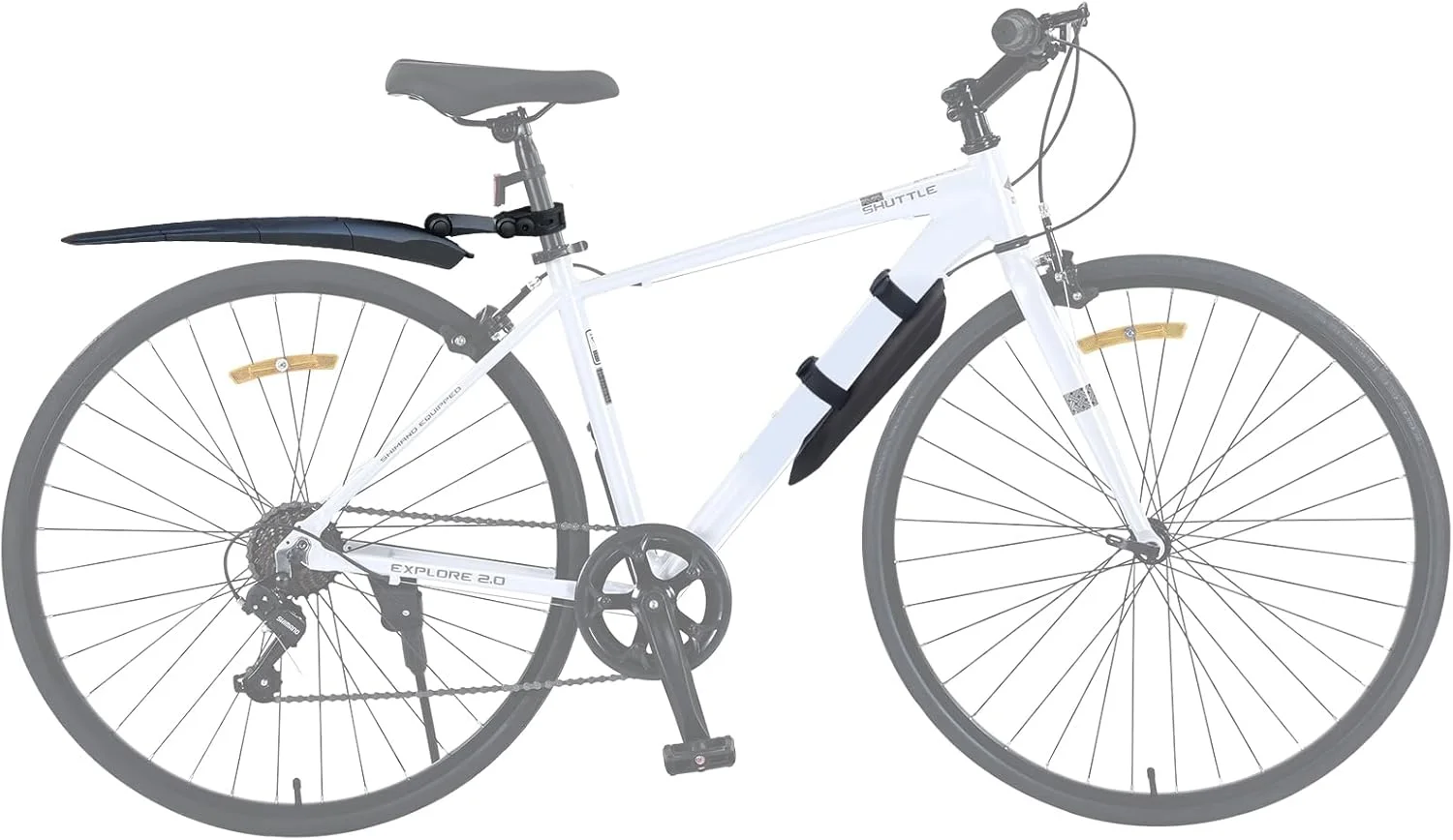 مجموعه گلگیر جلو و عقب دوچرخه، پوشش کامل قابل تنظیم، ضخیم و پهن، مناسب برای دوچرخه کوهستان و جاده، مشکی، مجموعه 2 عددی