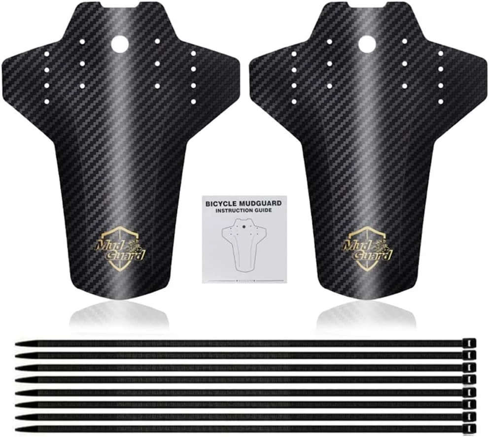 دو عدد گل‌گیر جلو و عقب دوچرخه یونیورسال - مناسب برای دوچرخه‌های سایز 20، 24، 26، 27.5 و 29 اینچ، گل‌گیر دوچرخه تایر پهن با قابلیت سازگاری با ترمز دیسکی