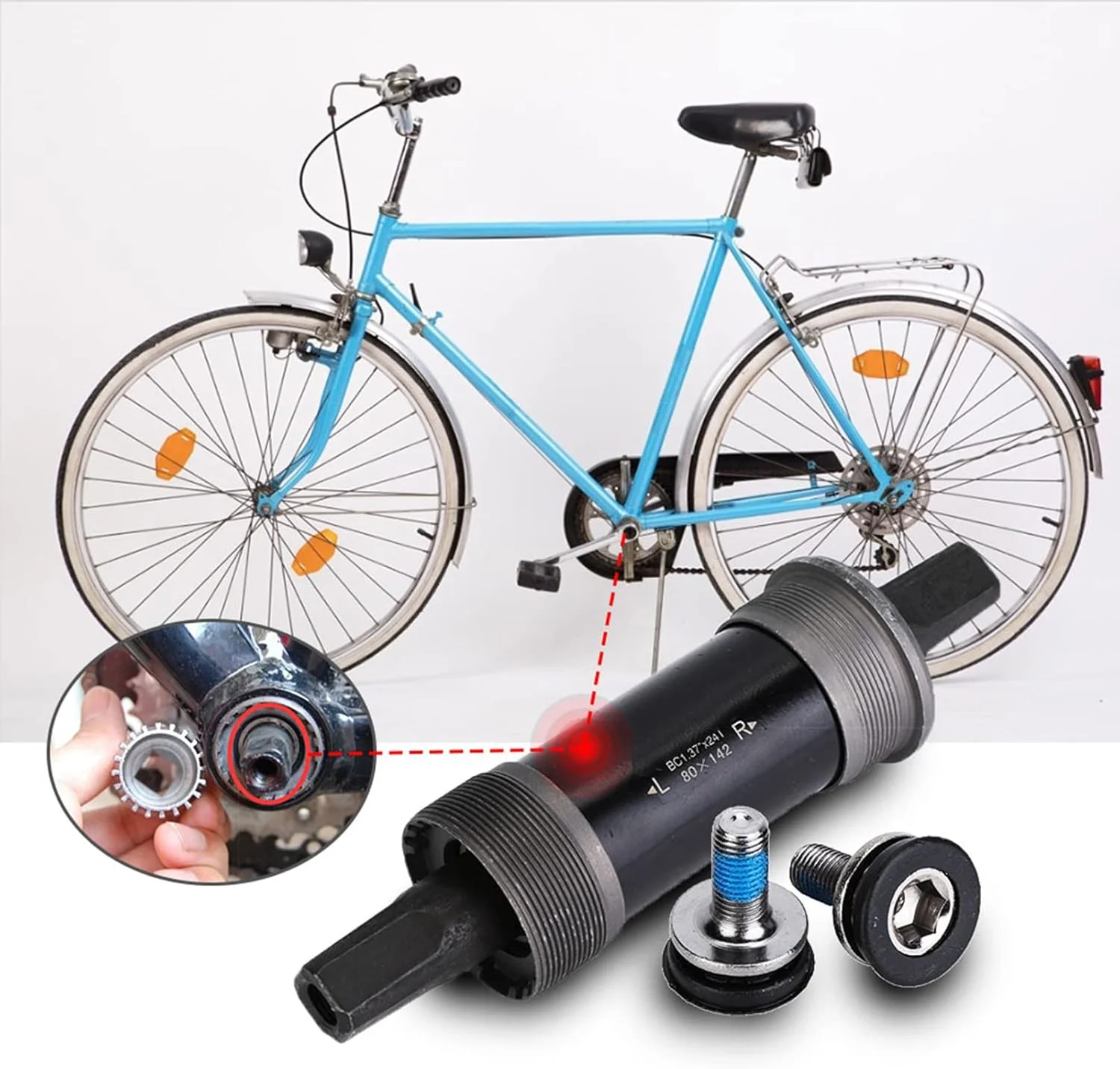 توپی تنه دوچرخه، رزوه ای مربعی برای دوچرخه های برفی چاق 80X142، 100X155، 100X177 میلی متر