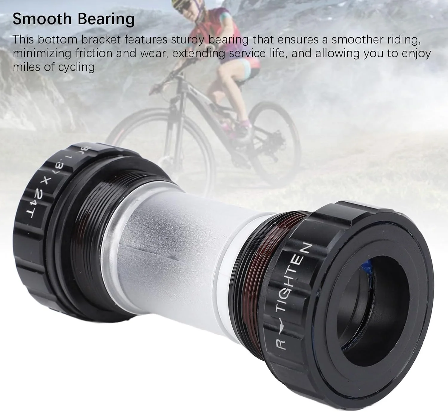 طبق قامه دوچرخه 68-73 میلی‌متری، طبق قامه رزوه ای 68mm-73mm با پوشش عرضی، آلیاژ آلومینیوم 24 میلی‌متری با عملکرد بلبرینگ روان برای کوهستان و جاده