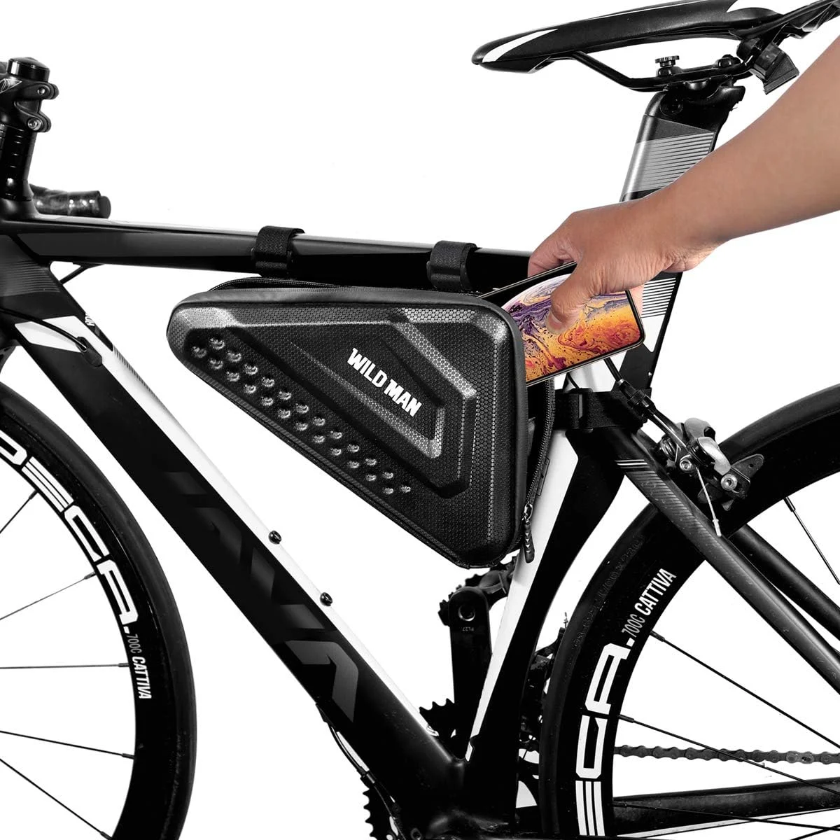 کیف مثلثی 3 لیتری WILD MAN برای دوچرخه، ظرفیت بزرگ، مناسب دوچرخه سواری کوهستانی (مدل ES19)