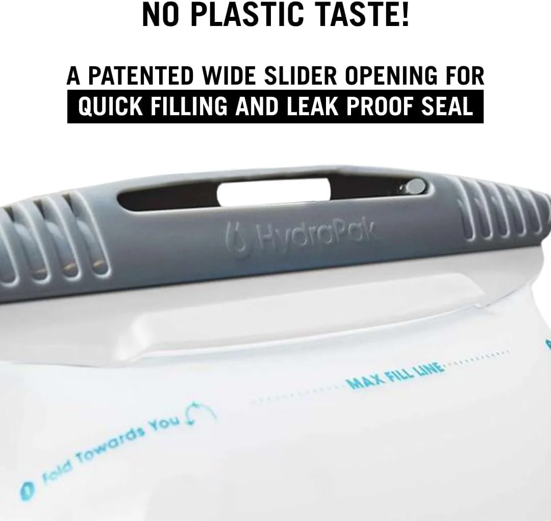 کیسه آب نخبگان USWE، مخزن آب با اتصال سریع Plug-n-Play و دهانه باز کشویی پهن، ضد نشت برگشت پذیر و بدون BPA، برای کوله پشتی