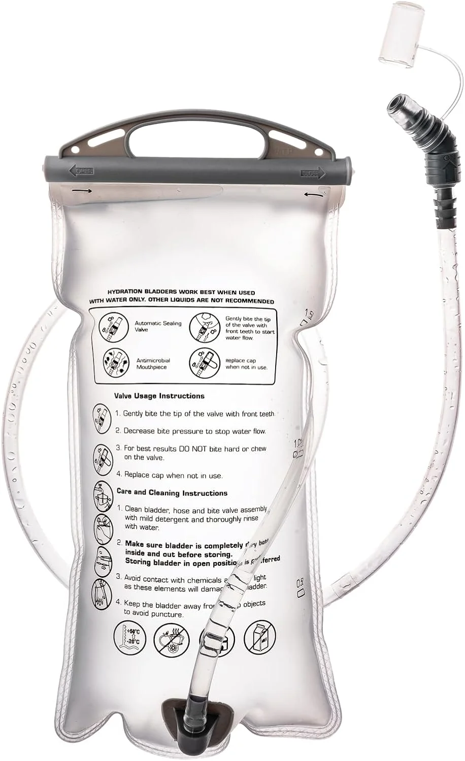 کیسه آب TRIWONDER، مخزن آب بدون BPA با ظرفیت 1.5، 2 و 3 لیتر مناسب کوله پشتی کوهنوردی، کیسه آب برای دویدن، دوچرخه سواری و کمپینگ