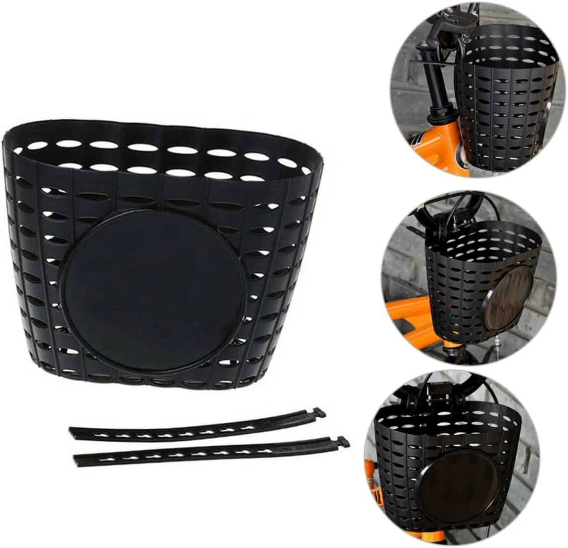 سبد جلویی دوچرخه تاد مامی، یک عدد، مناسب برای دوچرخه های دخترانه، بزرگسالان، دوچرخه های برقی، دوچرخه های کودکان، سبد پلاستیکی ضخیم برای خرید اسکوتر