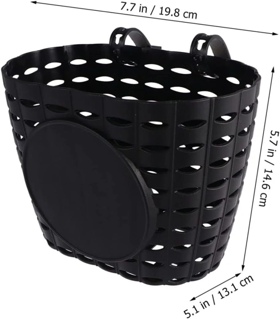 سبد جلویی دوچرخه تاد مامی، یک عدد، مناسب برای دوچرخه های دخترانه، بزرگسالان، دوچرخه های برقی، دوچرخه های کودکان، سبد پلاستیکی ضخیم برای خرید اسکوتر