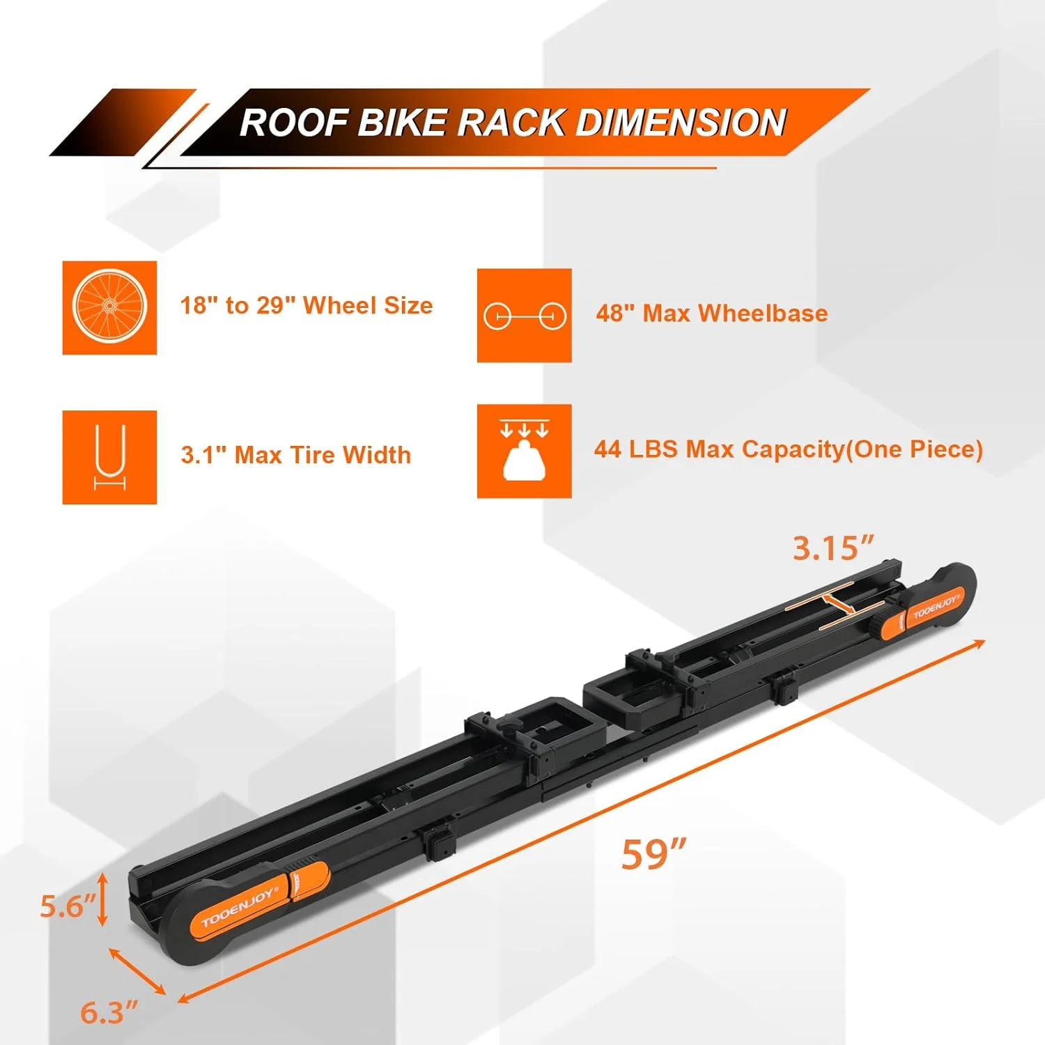 باربند سقفی خودرو برای حمل دوچرخه، باربند ایستاده با دو بازوی نگهدارنده و قفل جغجغه ای ایمن، فقط برای میله های عرضی متحرک