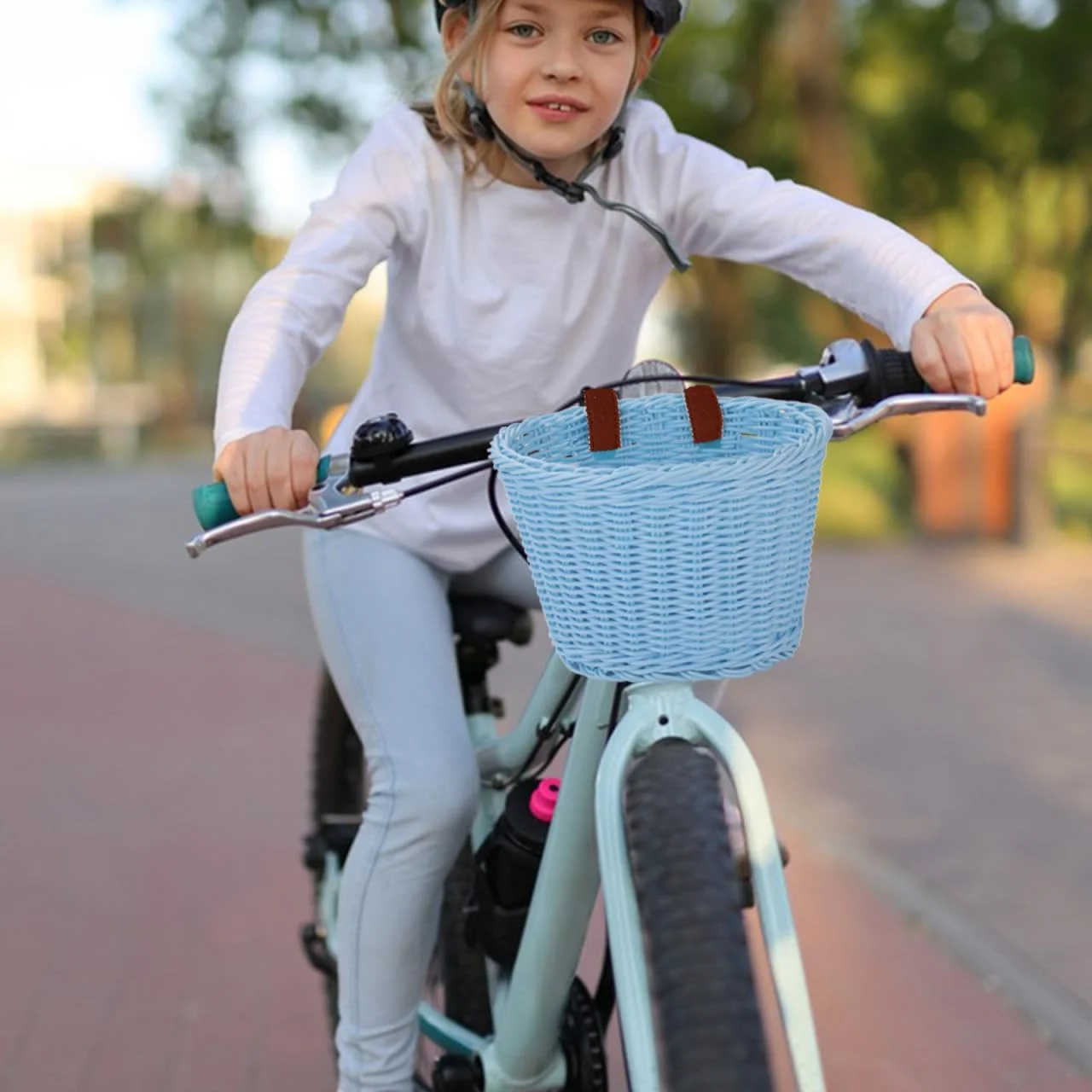 Toddmomy 1 جفت بند سبد دوچرخه بندهای چرمی PU بندهای چرمی قابل تنظیم برای دوچرخه (قهوه ای)