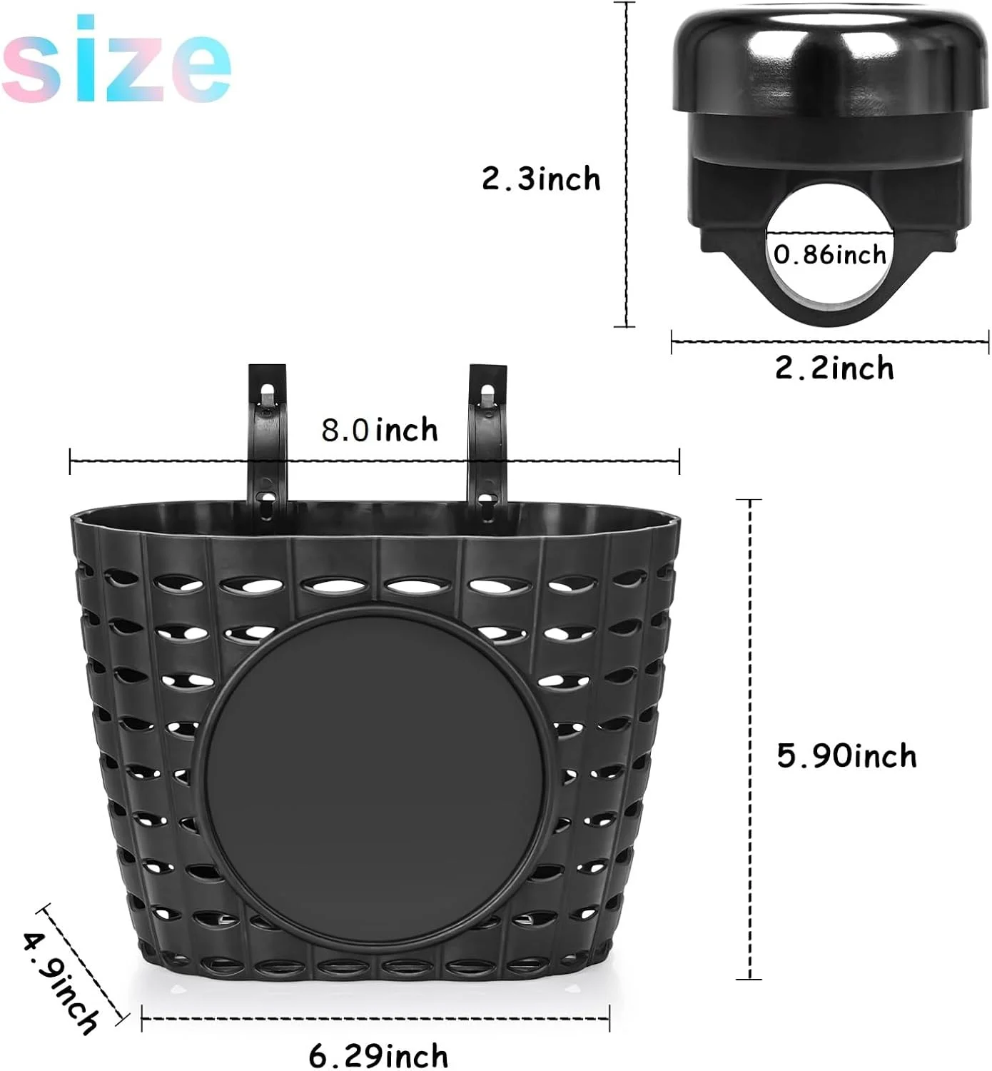 سبد دوچرخه بچگانه، سبد فرمان دوچرخه کودکان به همراه استیکر، زنگ دوچرخه، آسیاب بادی و مهره های چرخ دوچرخه، لوازم جانبی تزئینی دوچرخه برای دختران و پسران