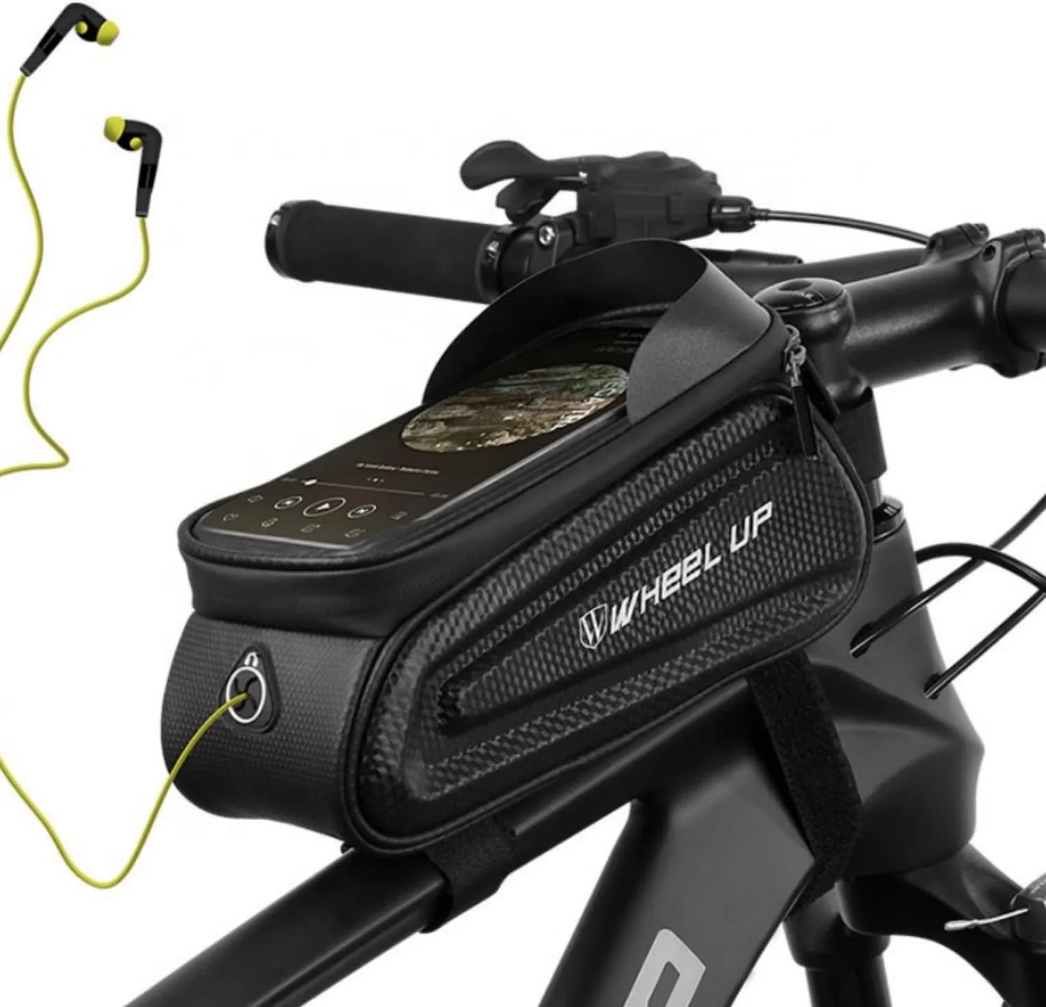 کیف جلوی فرمان دوچرخه SKEIDO WHEEL UP با صفحه لمسی 7.0 اینچی، ضد آب، کیف لوله جلویی دوچرخه، جا موبایلی، کیف دوچرخه سواری