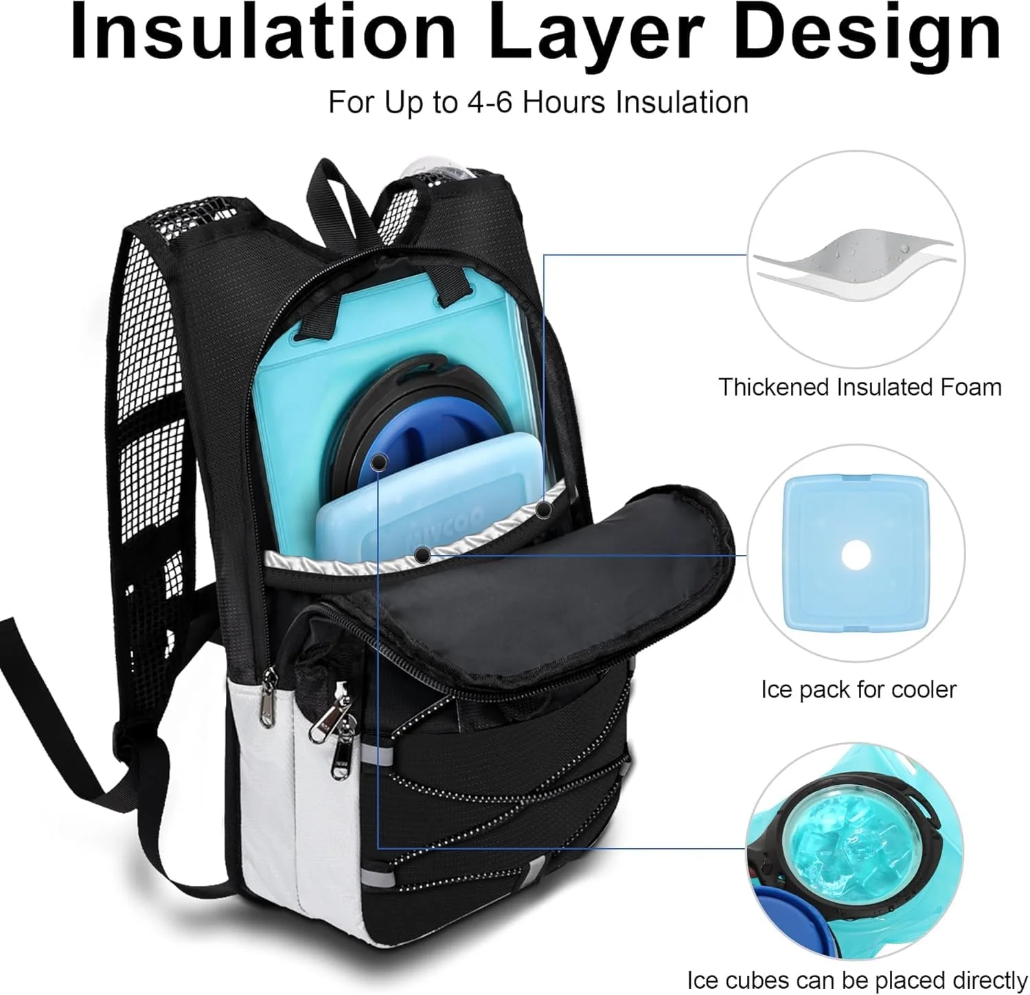 کیف کوله پشتی آبرسانی SLEEPHEAD® - کوله پشتی آب سبک وزن با کیسه مثانه آب 2 لیتری، جلیقه آبرسانی مخصوص دویدن برای مردان و زنان، کوله پشتی آبرسانی برای پیاده روی، دوچرخه سواری، کوهنوردی