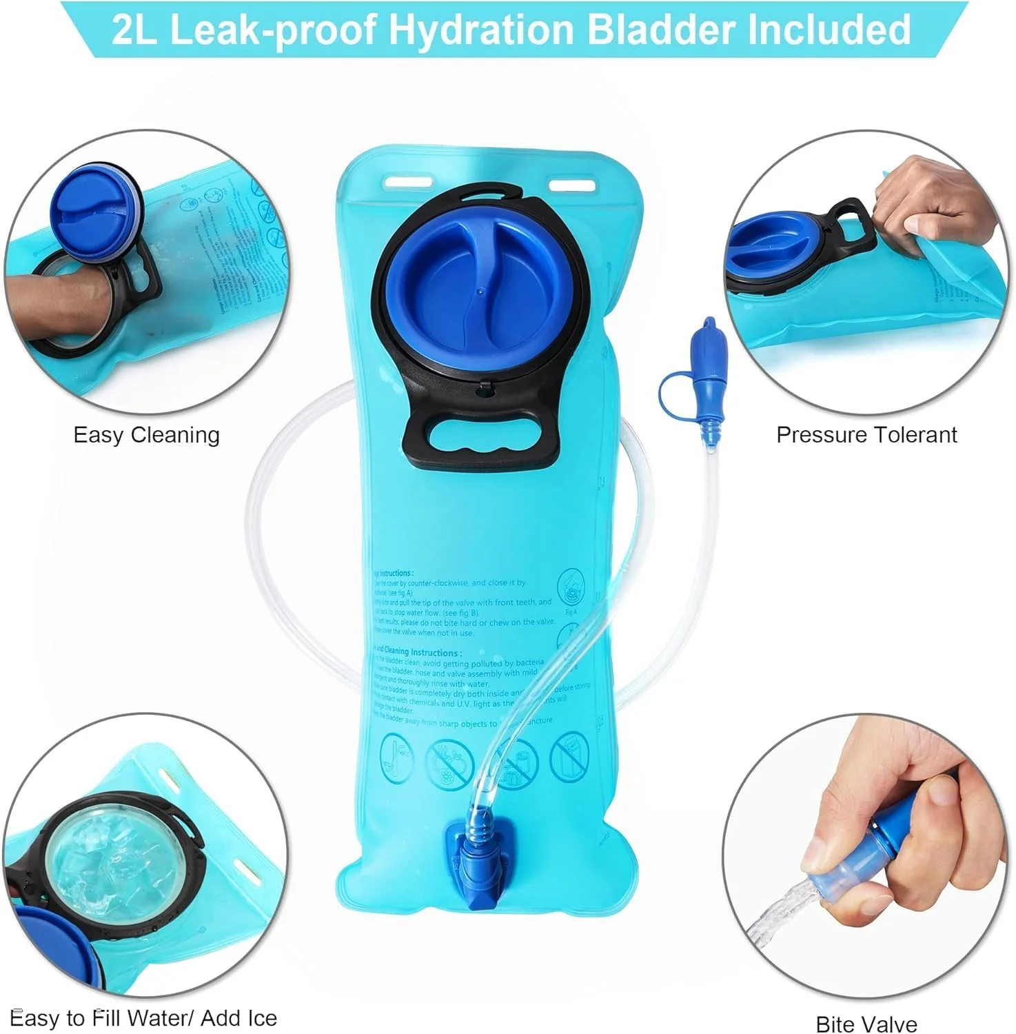 کیف کوله پشتی آبرسانی SLEEPHEAD® - کوله پشتی آب سبک وزن با کیسه مثانه آب 2 لیتری، جلیقه آبرسانی مخصوص دویدن برای مردان و زنان، کوله پشتی آبرسانی برای پیاده روی، دوچرخه سواری، کوهنوردی