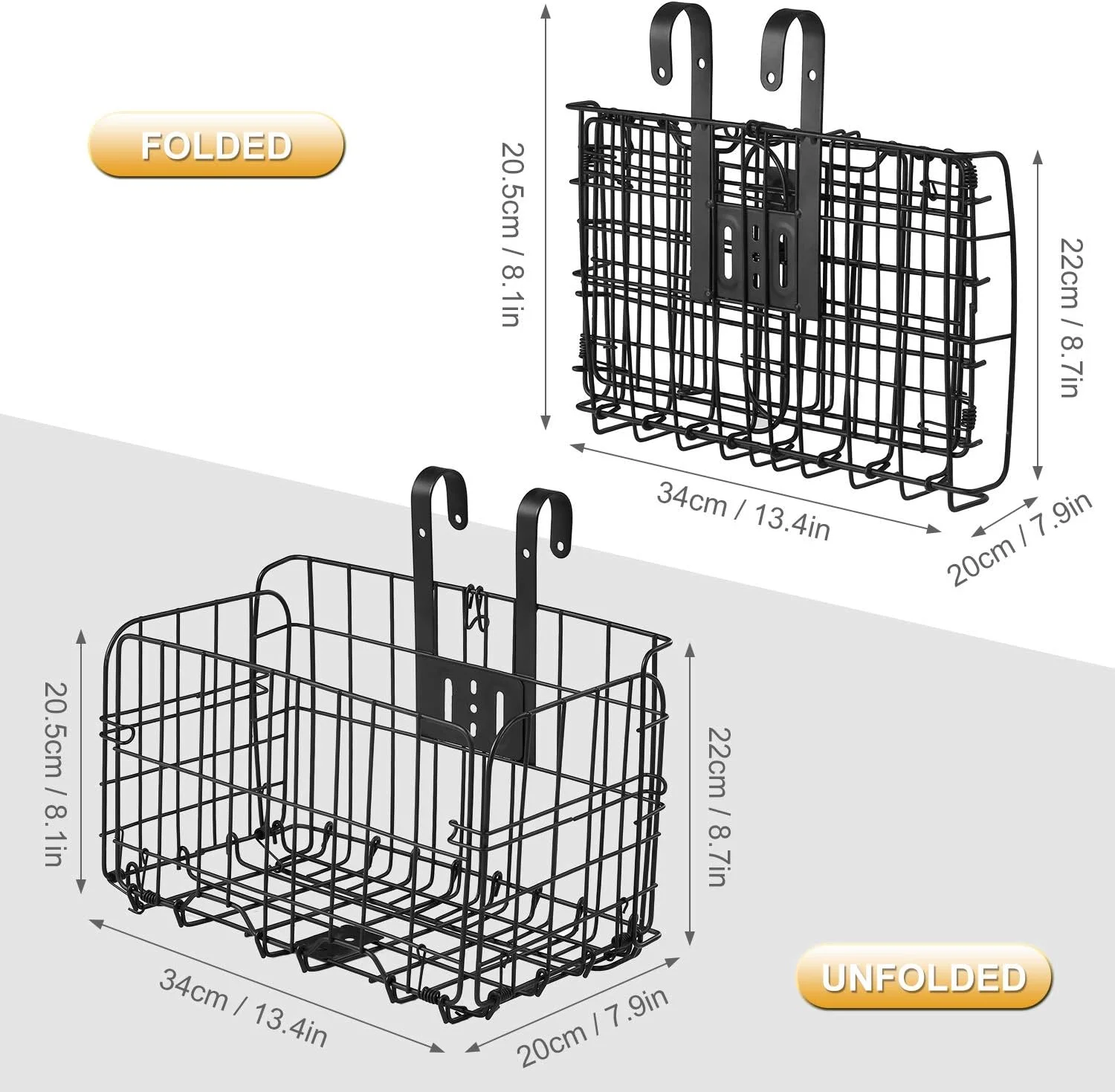 سبد تاشو دوچرخه سبد جلویی فرمان دوچرخه سیم فولادی جداشدنی سبد آویز رکاب عقب دوچرخه حامل بار دوچرخه سواری