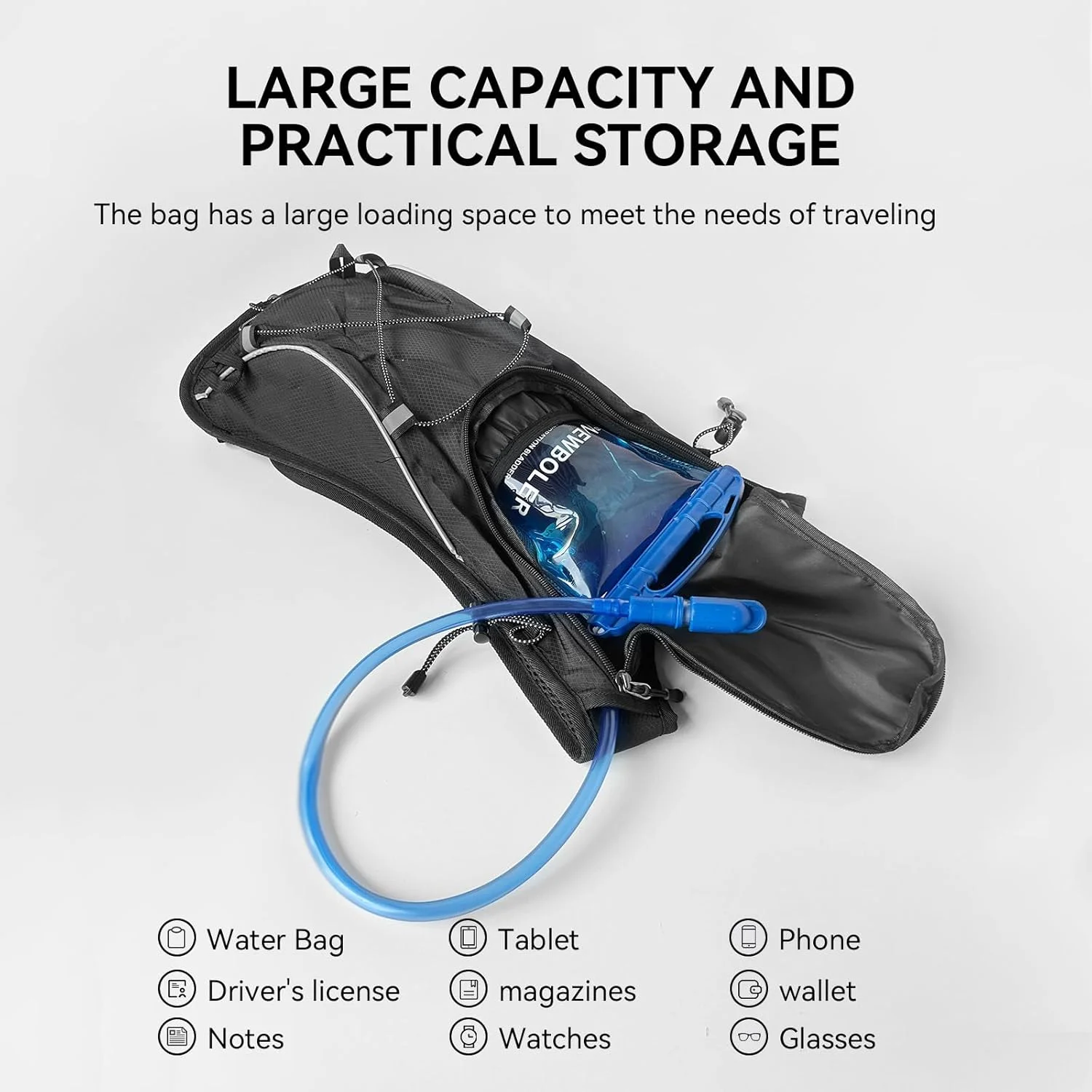 کوله پشتی آبرسانی سبک وزن PARDUS برای دوچرخه سواری، 2 لیتر، 0.34 کیلوگرم، مناسب برای ورزش های فضای باز، کمپینگ، پیاده روی و دویدن. برای آقایان و بانوان