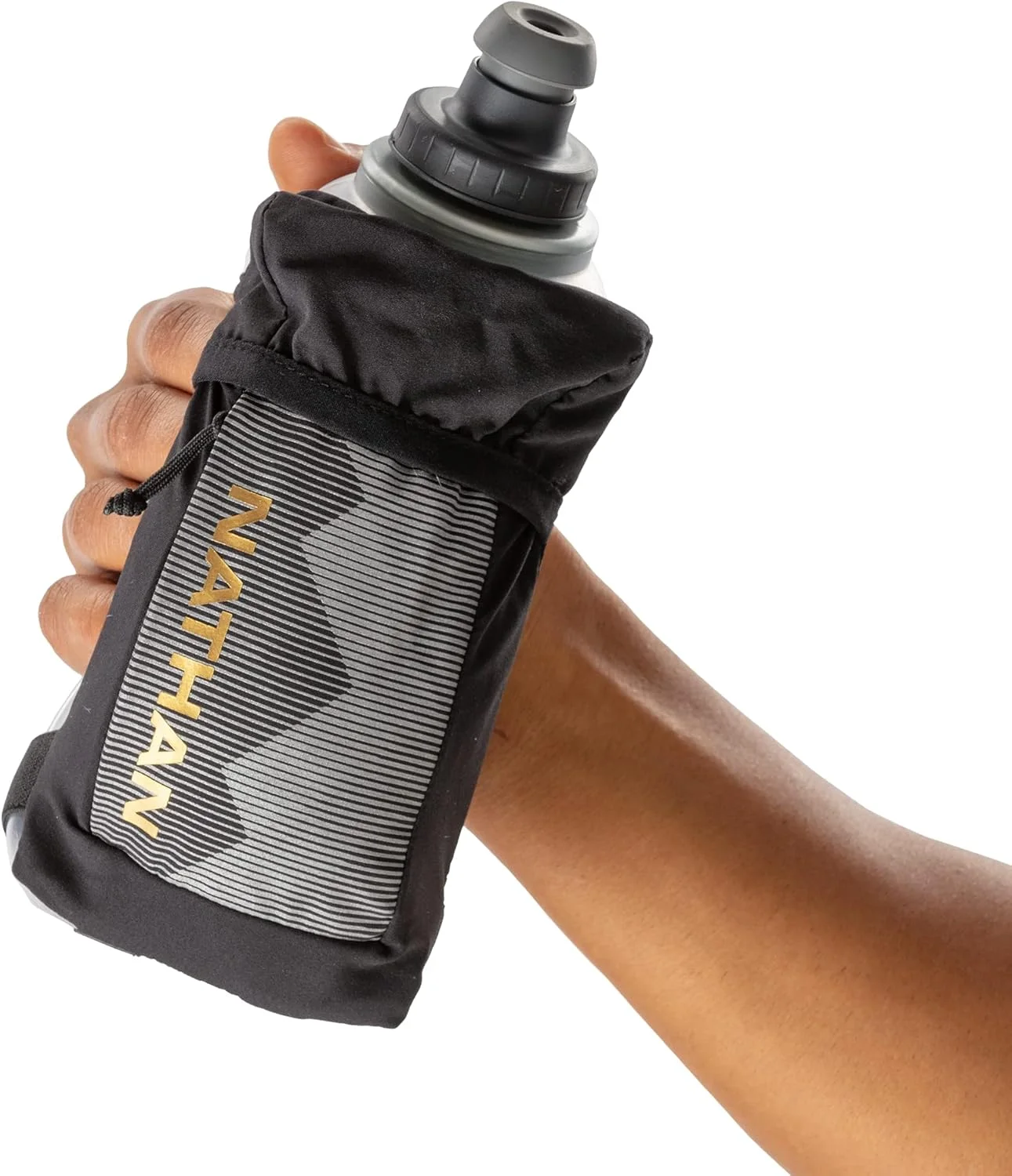 قمقمه عایق ناتان، فشاری سریع، مشکی/طلایی، 18 اونس