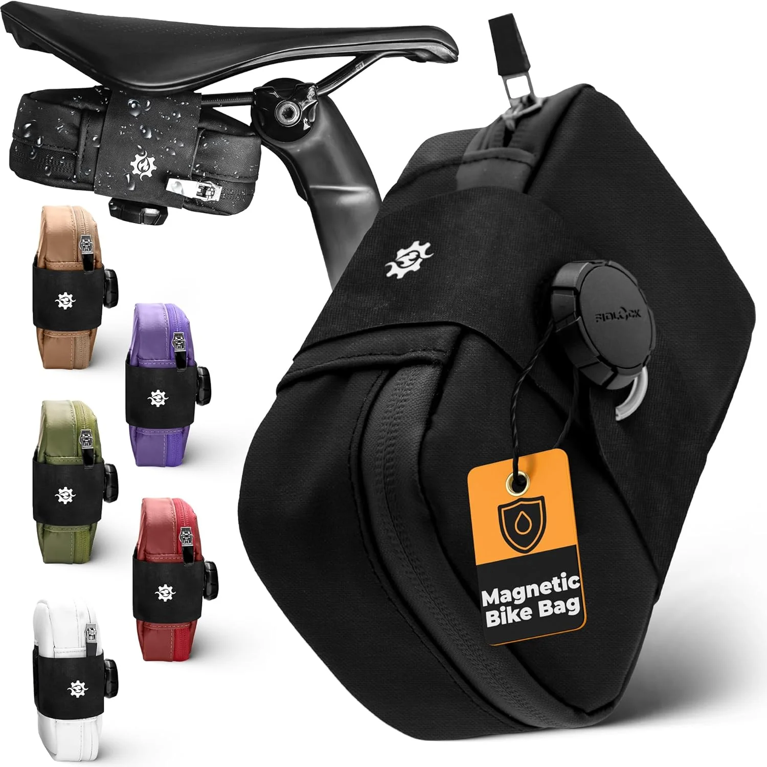 کیف خورجینی آهنربایی لومیر اند کو مدل Falcon - ظرفیت 0.69 لیتر | ابعاد 15cm x 9cm x 5cm | طراحی شیک و مینیمال، سگک آهنربایی با باز شدن سریع | کیف دوچرخه (مشکی، بزرگ)