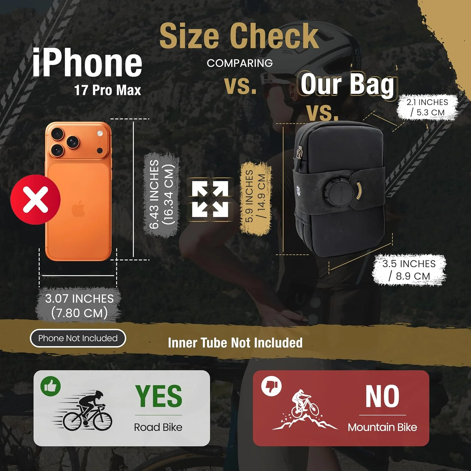 کیف خورجینی آهنربایی لومیر اند کو مدل Falcon - ظرفیت 0.69 لیتر | ابعاد 15cm x 9cm x 5cm | طراحی شیک و مینیمال، سگک آهنربایی با باز شدن سریع | کیف دوچرخه (مشکی، بزرگ)