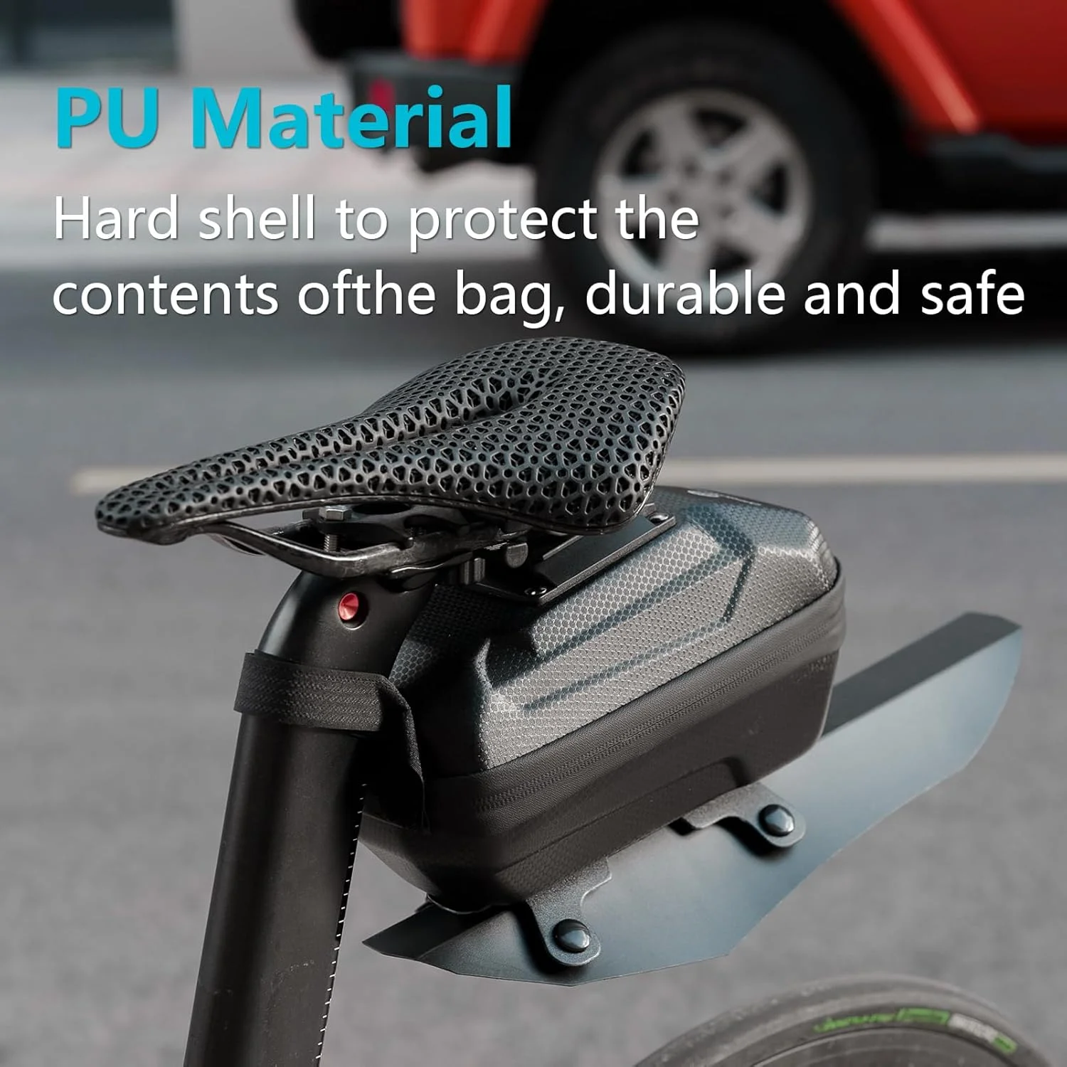 کیف زین دوچرخه OFF با گلگیر، کیف زین سخت پوسته 2.4 لیتری ضد آب PU EVA برای دوچرخه های کوهستانی، جاده ای و برقی کیف زین دوچرخه OFF با گلگیر، کیف زین سخت پوسته 2.4 لیتری ضد آب PU EVA برای دوچرخه های کوهستانی، جاده ای و برقی