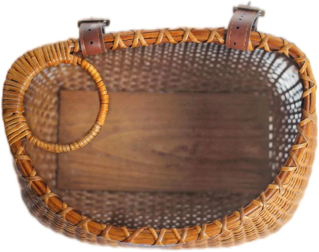 سبد دوچرخه حصیری دست‌ساز با جای لیوان برای دوچرخه‌های ساحلی و اسکوتر - مدل کلاسیک و وینتیج