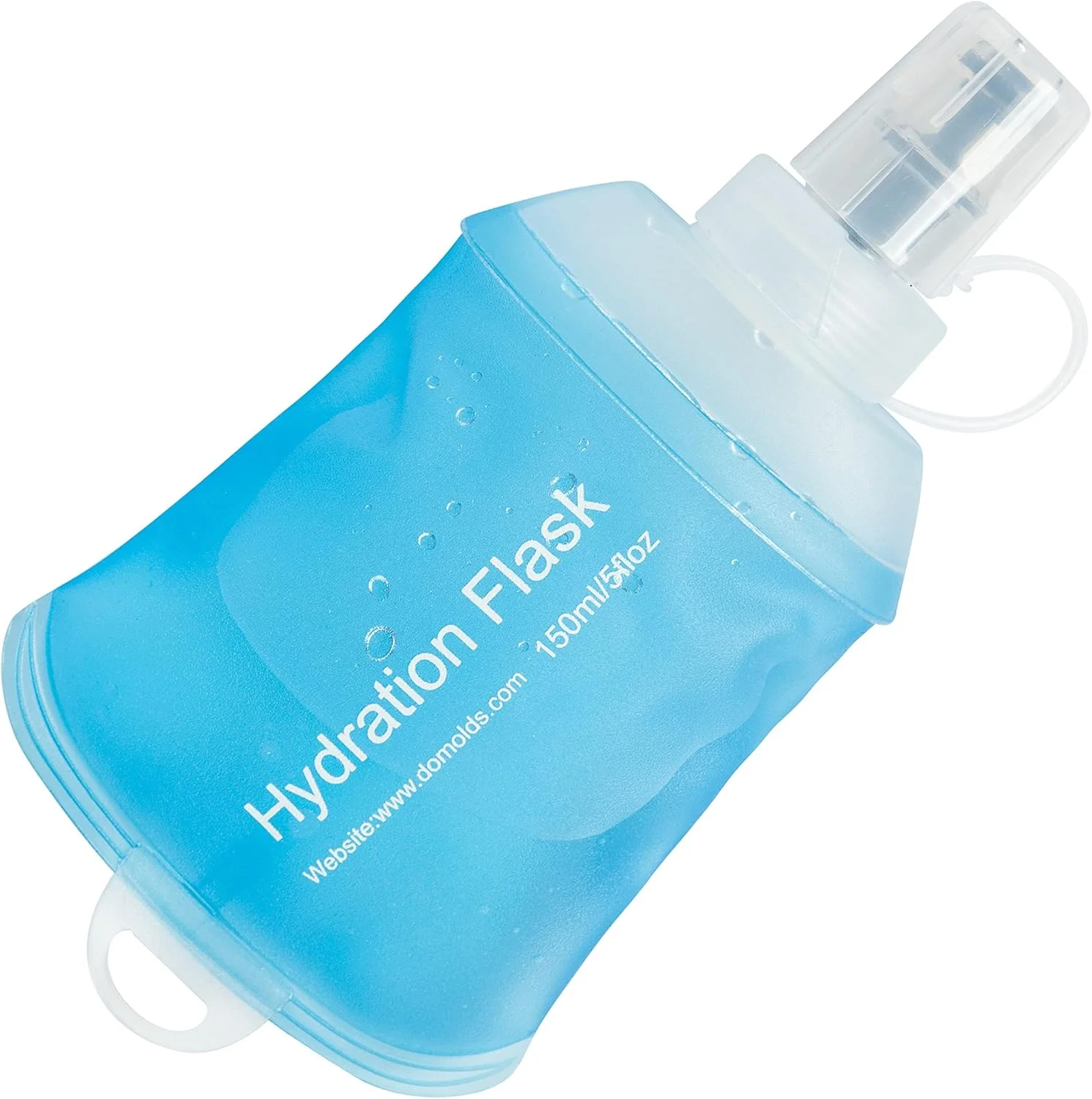 قمقمه نرم 150 میلی لیتری، قمقمه تاشو TPU برای دویدن، بطری آب تاشو نرم برای بسته هیدراتاسیون، دوچرخه سواری، ماراتن، پیاده روی (150 میلی لیتر)