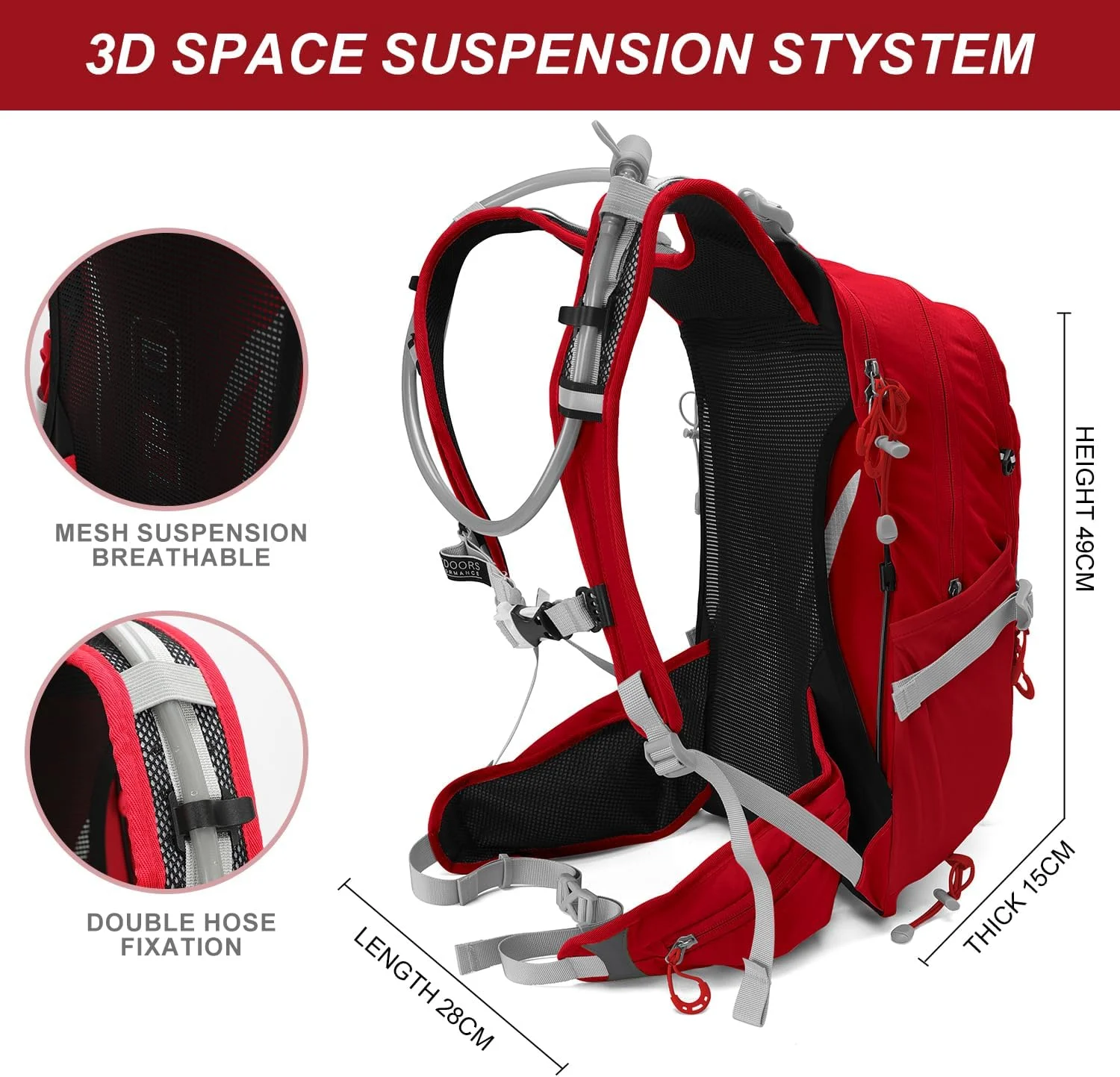 کوله پشتی آبرسانی 20 لیتری، کوله پشتی کوهنوردی با فریم داخلی به همراه کیسه آب 2 لیتری و روکش باران، مناسب برای دوچرخه سواری، کمپینگ و شکار، برای آقایان و بانوان