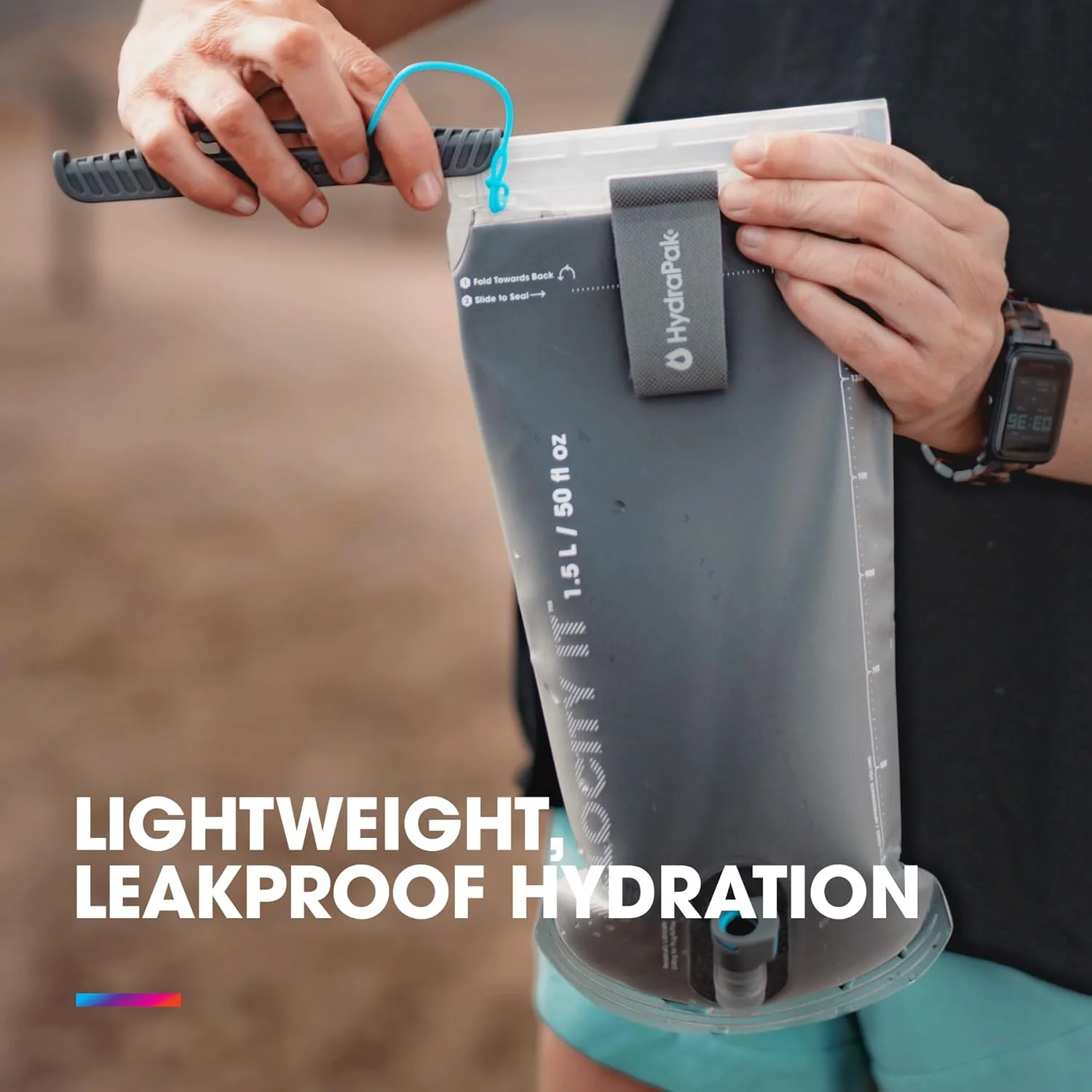 کیسه آب عایق دار HydraPak Velocity IT (مخزن آبرسانی 1.5 یا 2 لیتری) - کیسه/مخزن آب عایق برای کوله پشتی آبرسانی - دارای دریچه گاز خود آب بند، ضد نشت و قابل شستشو در ماشین ظرفشویی