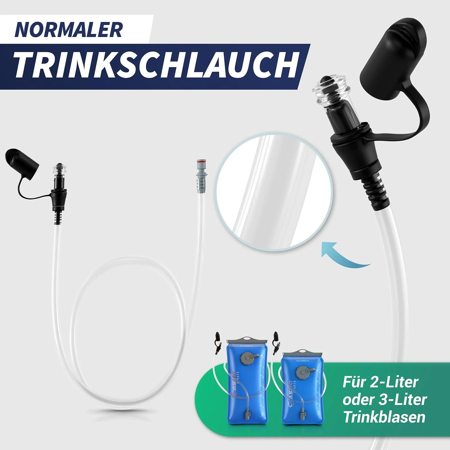 شیلنگ نوشیدنی SASMO® با و بدون عایق 100 سانتی متری با دریچه گاز