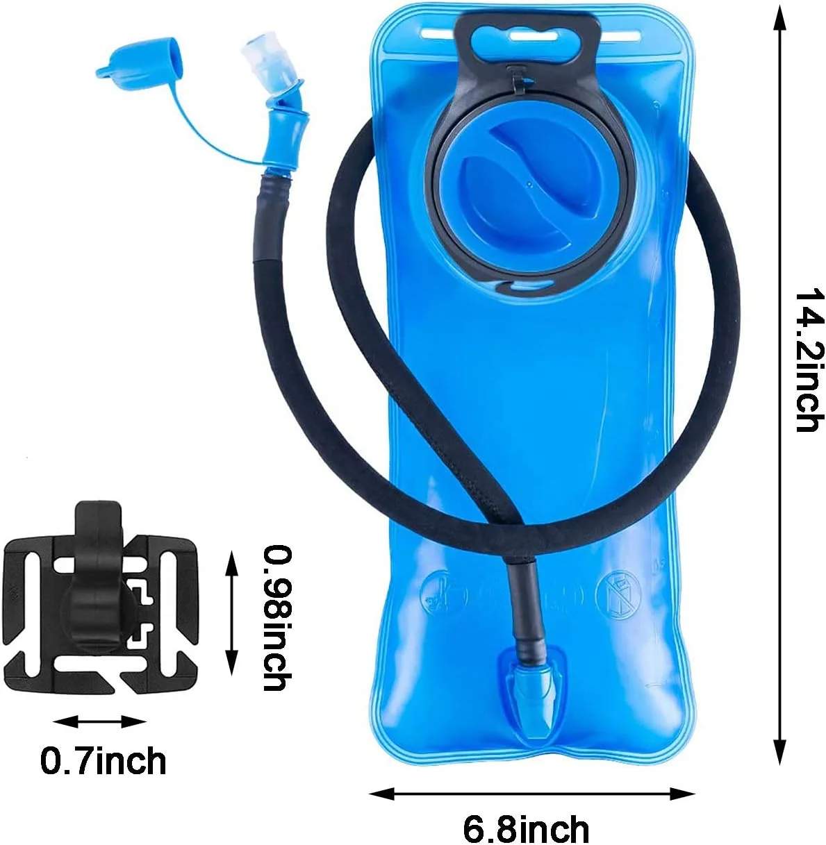 کیسه آب 2 لیتری، مخزن آب ضد نشت با روکش عایق، کیسه ذخیره آب نظامی بدون BPA، جایگزینی برای کوله پشتی هیدراتاسیون، ایده آل برای دوچرخه سواری، پیاده روی، کمپینگ، شکار و دویدن