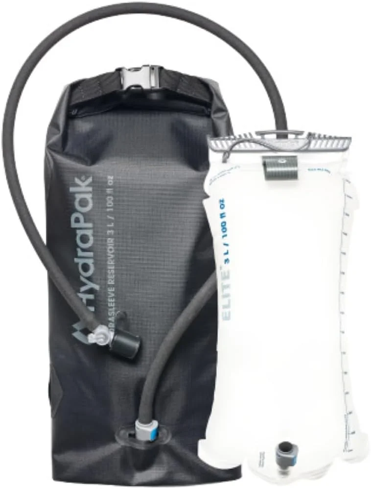 محفظه عایق Hydrapak HydraSleeve با مخزن آب کم حجم Shape-Shift، قابل استفاده در داخل یا خارج کوله پشتی - لوله عایق و پوشش ضد گرد و غبار، دریچه گاز خود آب بندی، ضد نشت