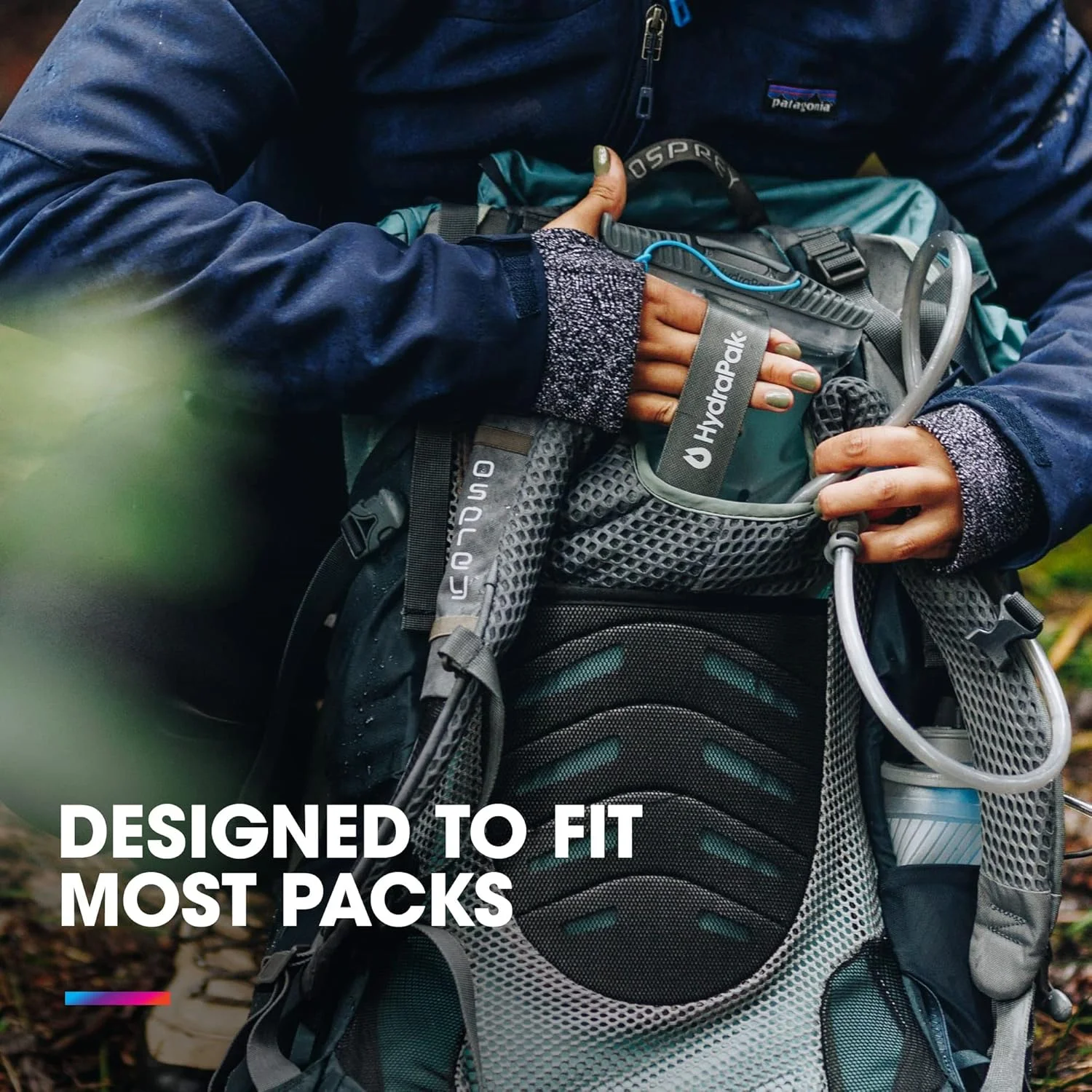 مخزن آب هیدراپاک (1.5 لیتر، 2 لیتر، 3 لیتر) - کیسه آب مناسب برای اکثر کوله پشتی ها - دریچه گاز پر جریان، ضد نشت، کاملا برگشت پذیر و قابل شستشو در ماشین ظرفشویی، فراتر از