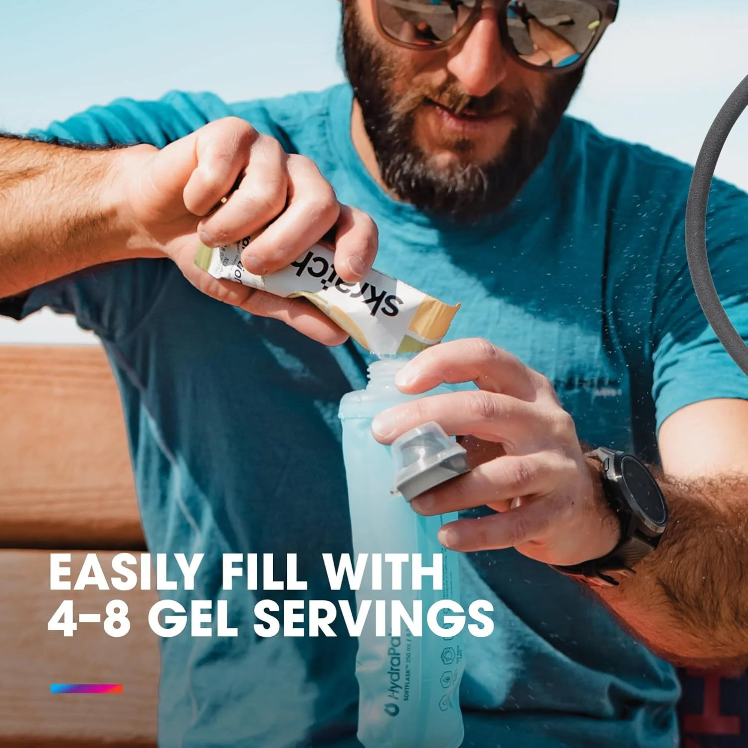 قمقمه نرم هایدراپاک (150 یا 250 میلی لیتر) - قمقمه تاشو آب و ژل برای جلیقه هیدراتاسیون مخصوص دویدن در مسیرهای ناهموار