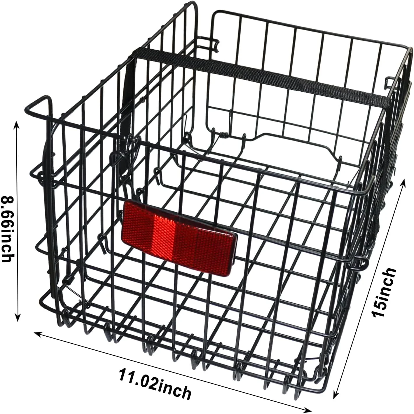 سبد تاشو عقب دوچرخه Huntoshon، سبد بار فلزی با قابلیت رهاسازی سریع به همراه بند و چراغ عقب بازتابنده مناسب برای اکثر باربندهای دوچرخه