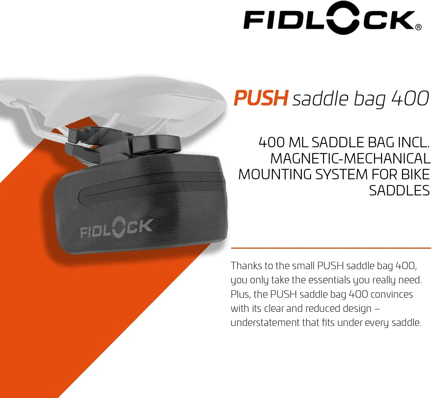 کیف زین دوچرخه فیدلاک مدل Push 400 - مشکی