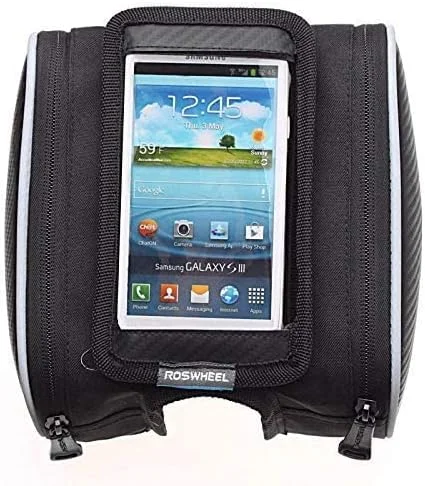 کیف دوچرخه سواری ایوینر 1.8 لیتری، کیف دوتایی خورجینی برای نصب روی لوله بالایی و جلویی بدنه دوچرخه، مناسب برای تلفن همراه 4.8 اینچی