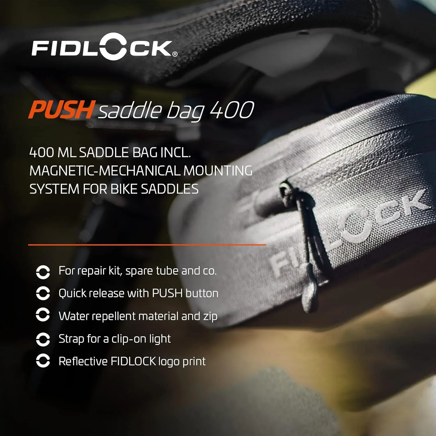 کیف زین دوچرخه فیدلاک مدل Push 400 - مشکی