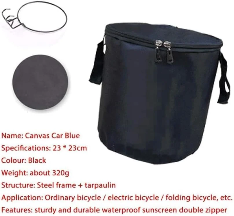 لاستیک، اسکوتر برقی بزرگسالان، سبد تاشو دوچرخه، سبد سبزیجات، کیف برزنتی ضد آب، کیف دستی قابل حمل، مناسب برای دوچرخه