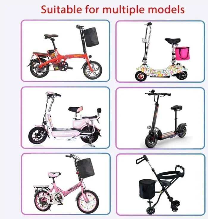 لاستیک، اسکوتر برقی بزرگسالان، سبد تاشو دوچرخه، سبد سبزیجات، کیف برزنتی ضد آب، کیف دستی قابل حمل، مناسب برای دوچرخه