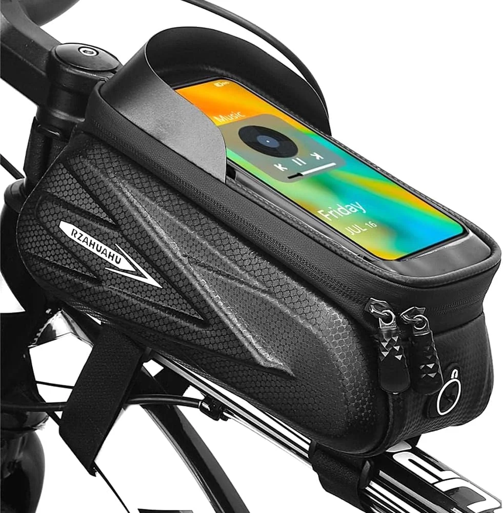 کیف تنه دوچرخه با جای موبایل ضدآب، کیف لوله بالایی دوچرخه، لوازم جانبی دوچرخه، کیف جلویی دوچرخه با صفحه لمسی مناسب برای گوشی های زیر 7.2 اینچ