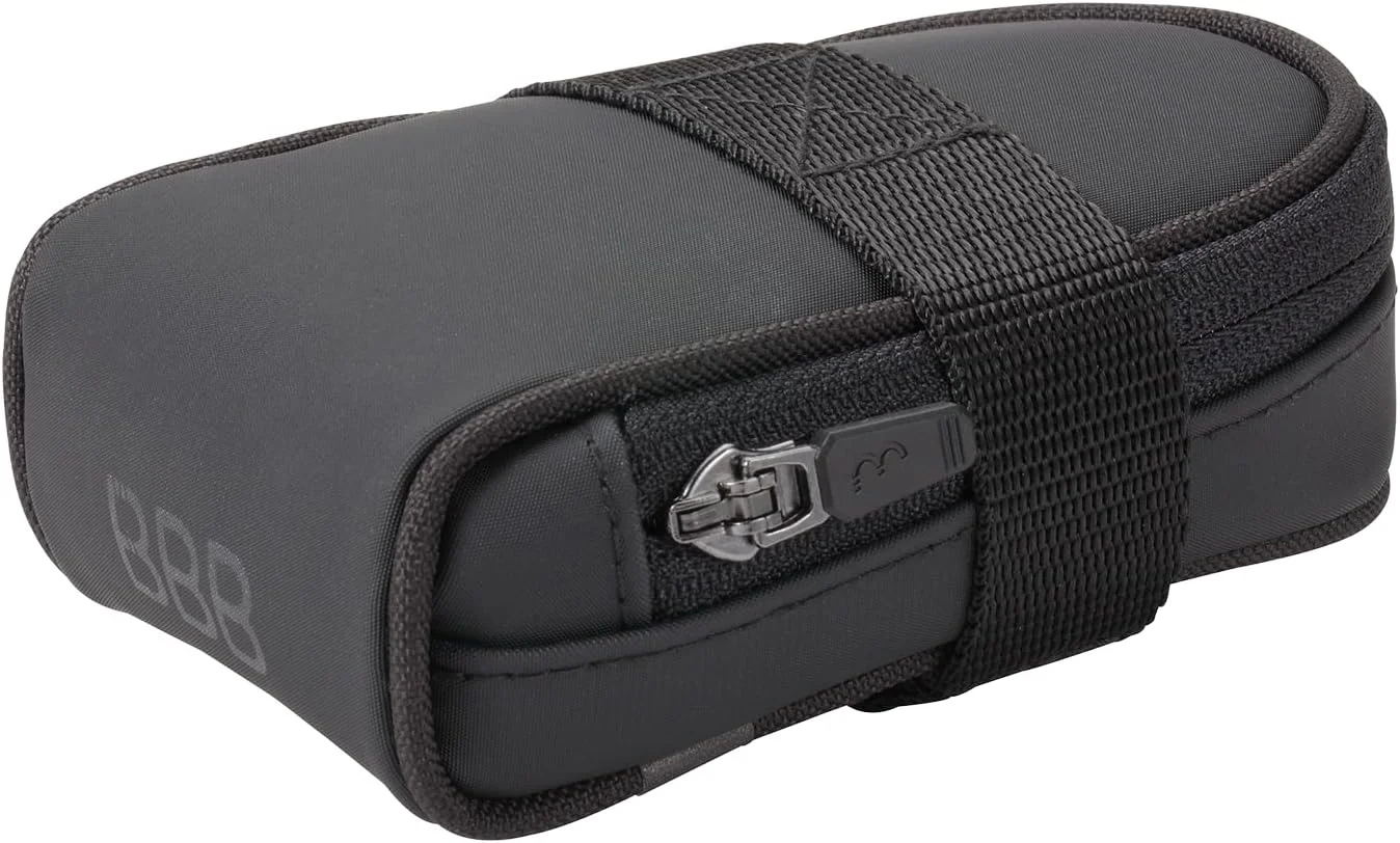 کیف زین دوچرخه BBB Cycling RacePack، محل نگهداری تیوپ زاپاس و لوازم جانبی، کیف زین سبک و بادوام، بندهای قابل تنظیم آسان، BSB-14، مشکی