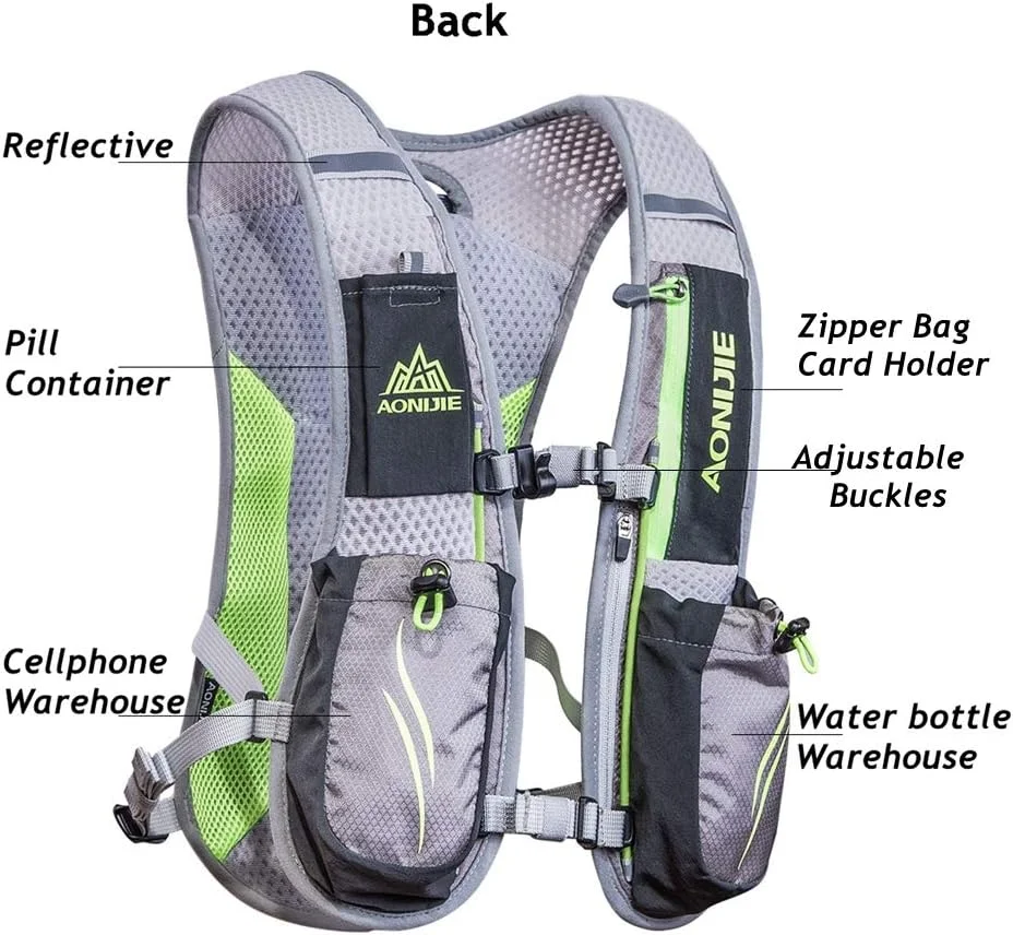 کوله پشتی آب آئونیجی 5.5 لیتری مناسب دویدن در طبیعت به همراه مخزن 2 لیتری